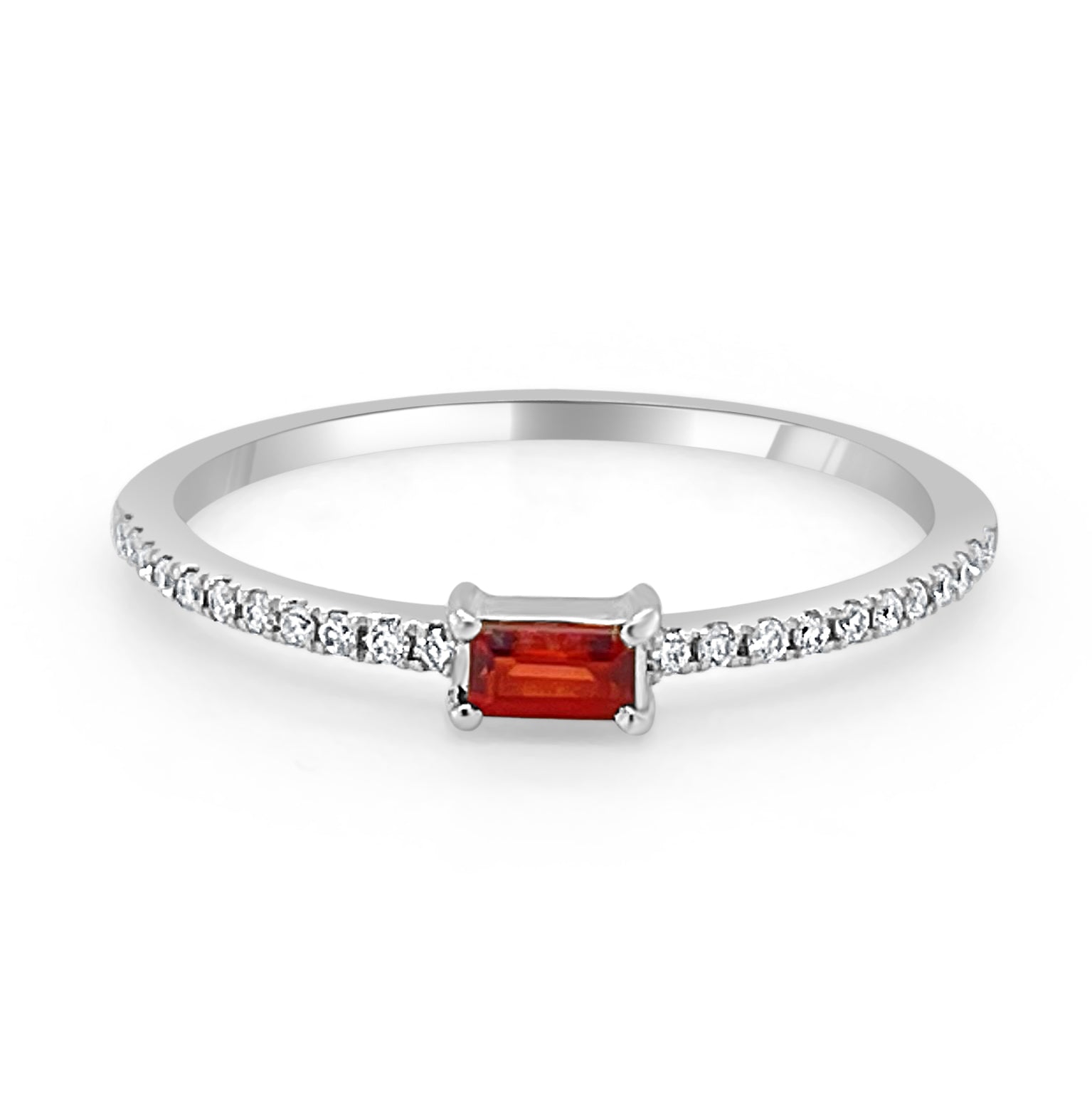 Birthstone Baguette Stackable Ring