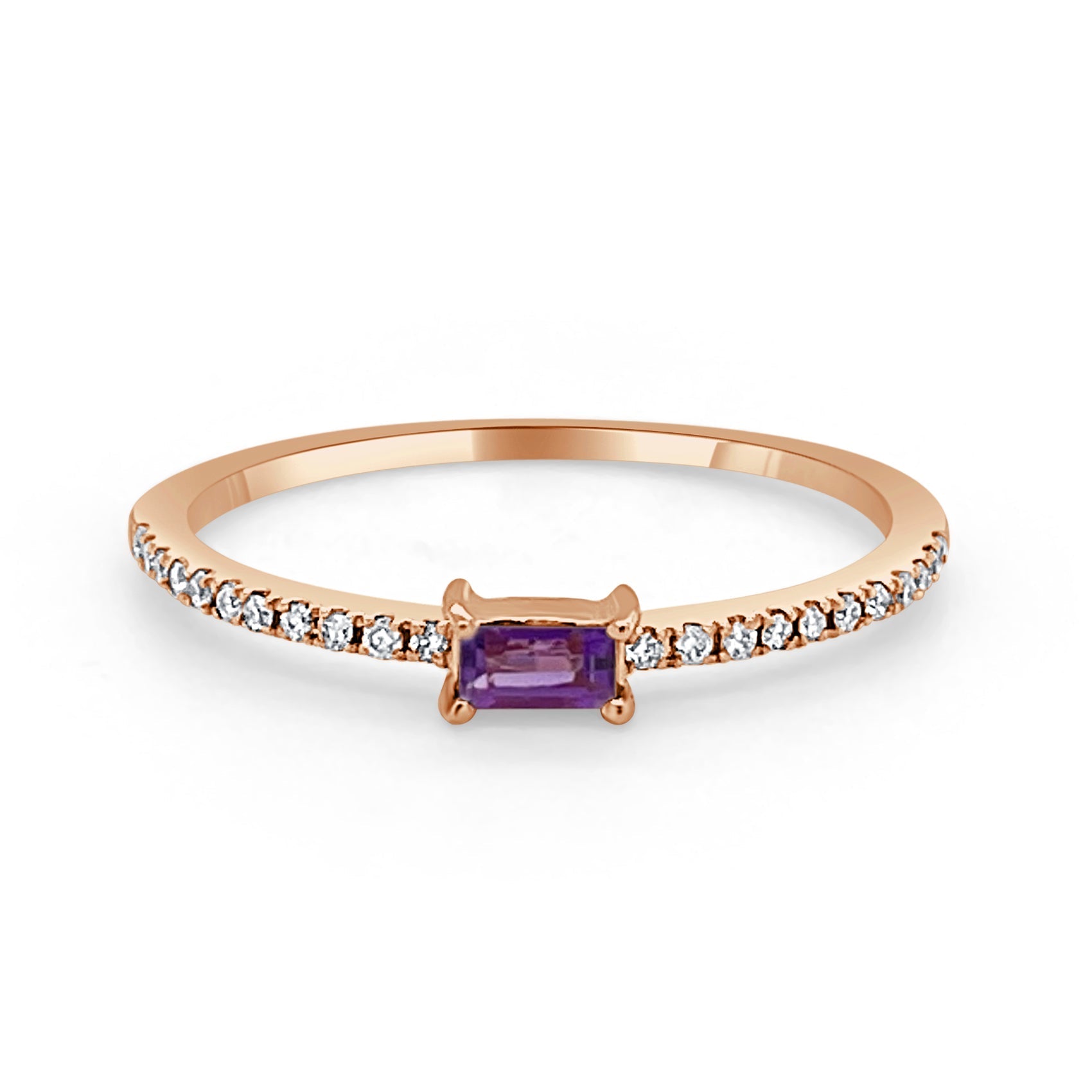 Birthstone Baguette Stackable Ring