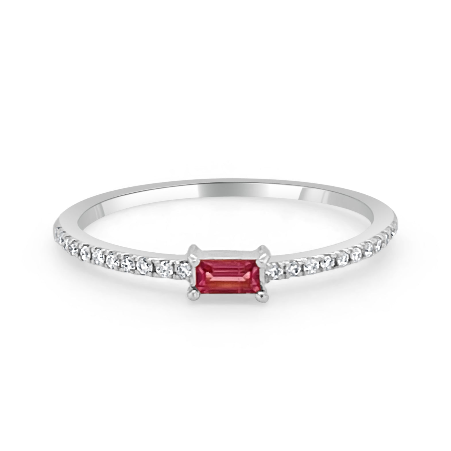 Birthstone Baguette Stackable Ring