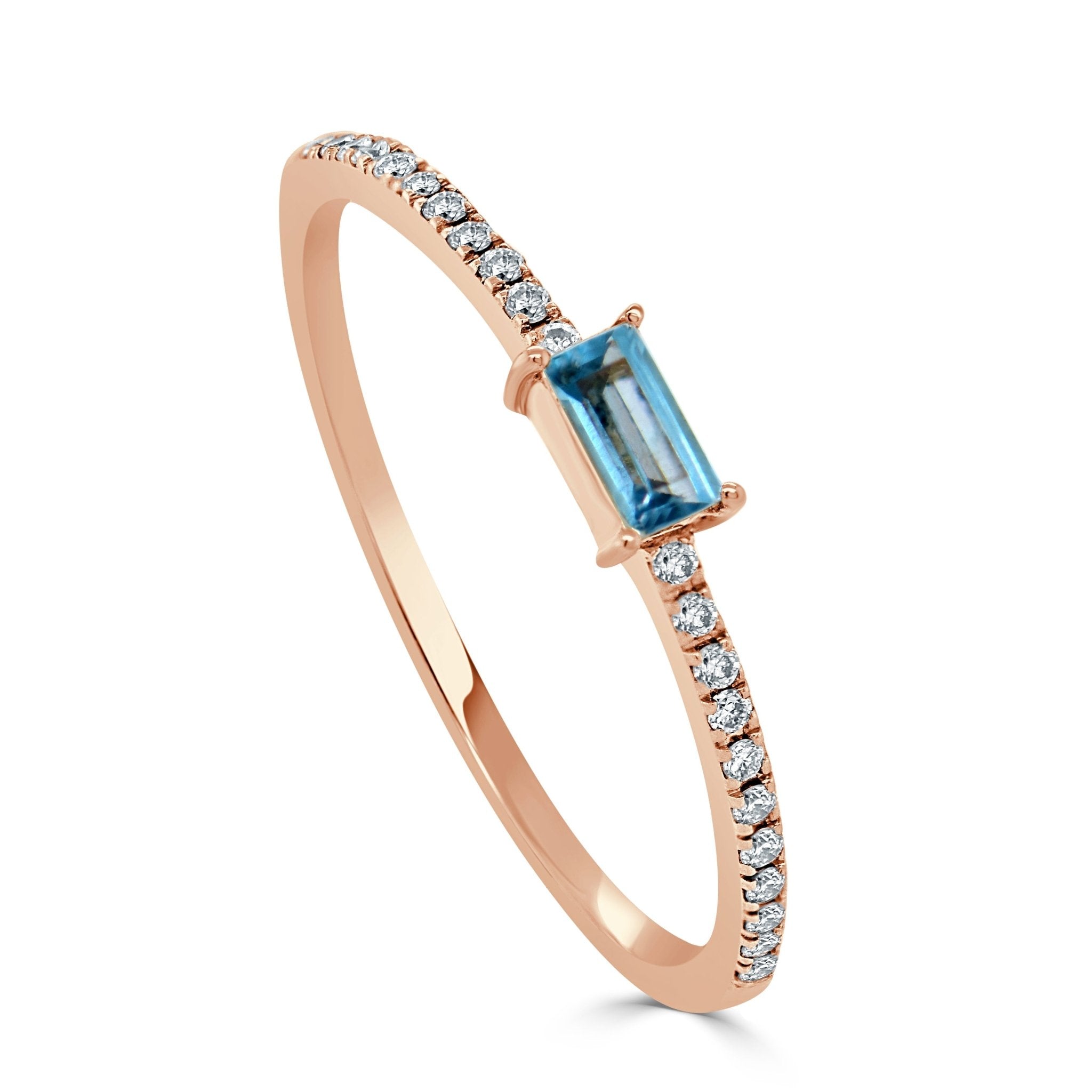 Birthstone Baguette Stackable Ring