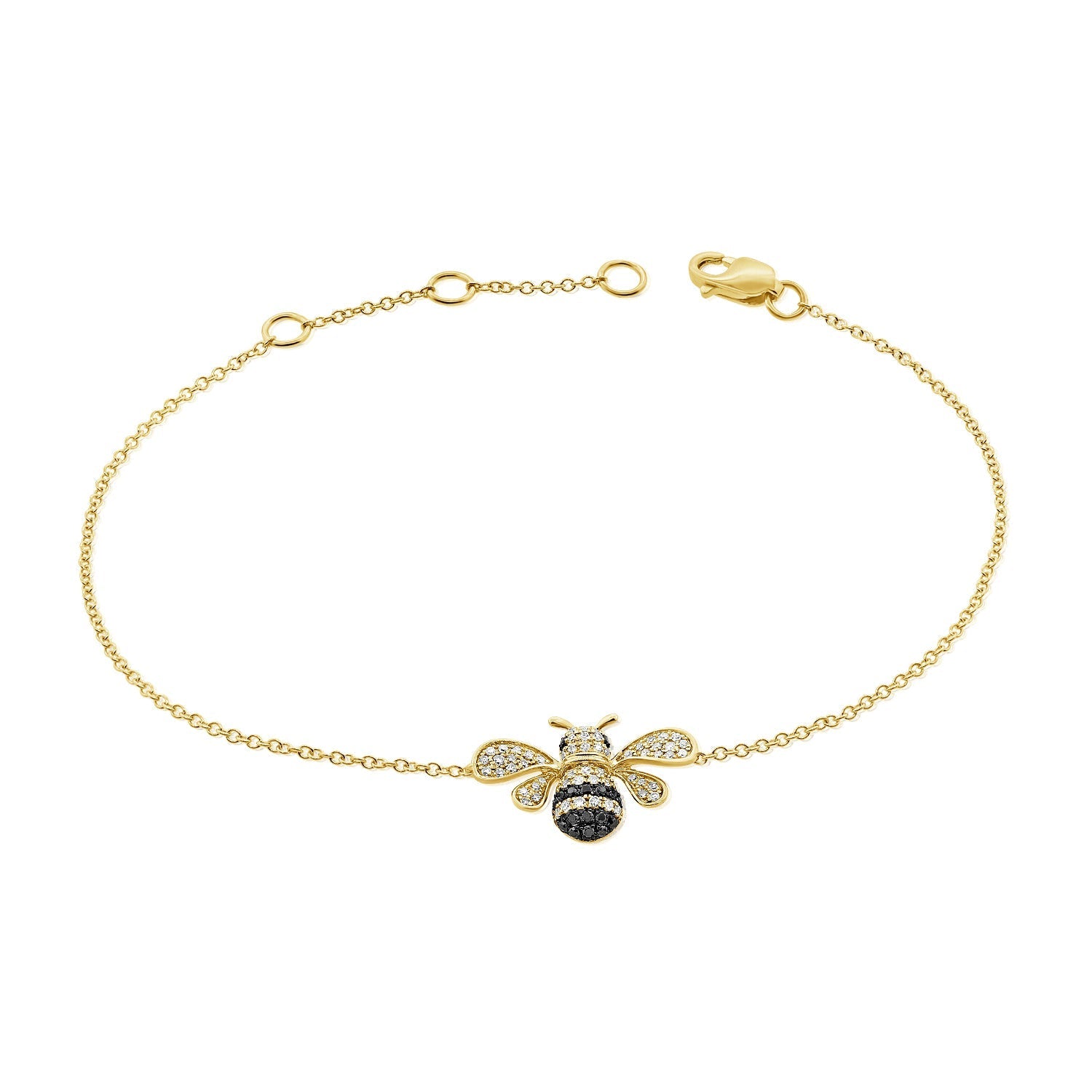 Black Diamond Bumble Bee Bracelet