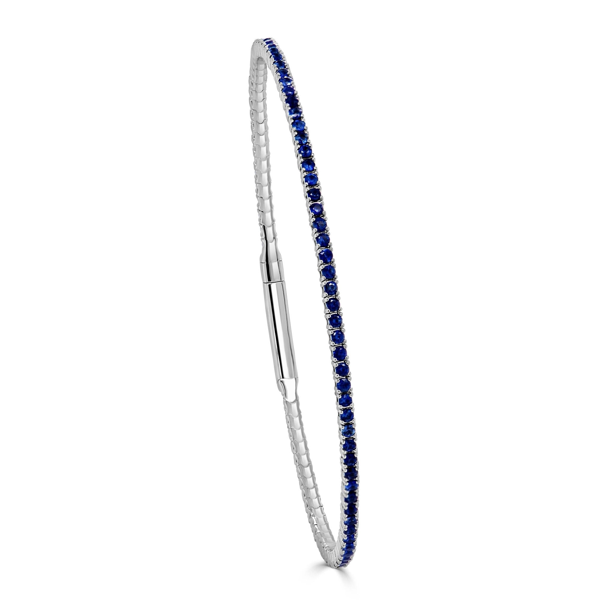 Blue Sapphire Flexible Eternity Bangle
