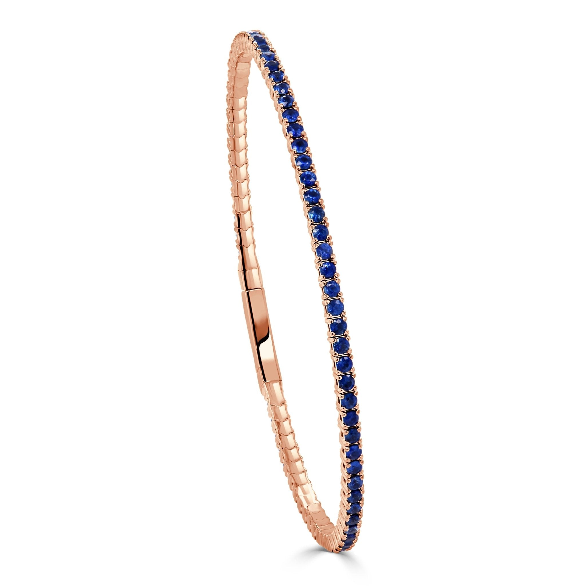 Blue Sapphire Flexible Eternity Bangle