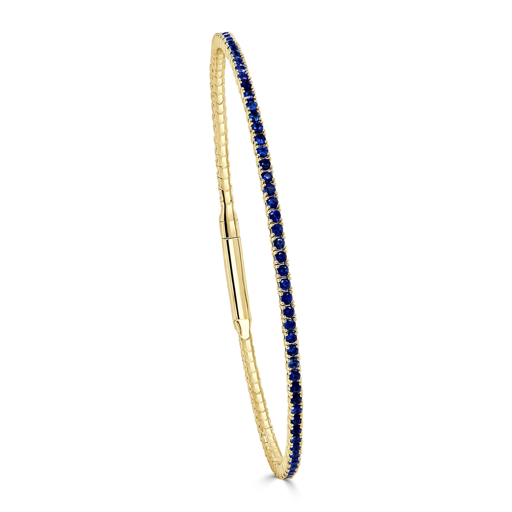 Blue Sapphire Flexible Eternity Bangle