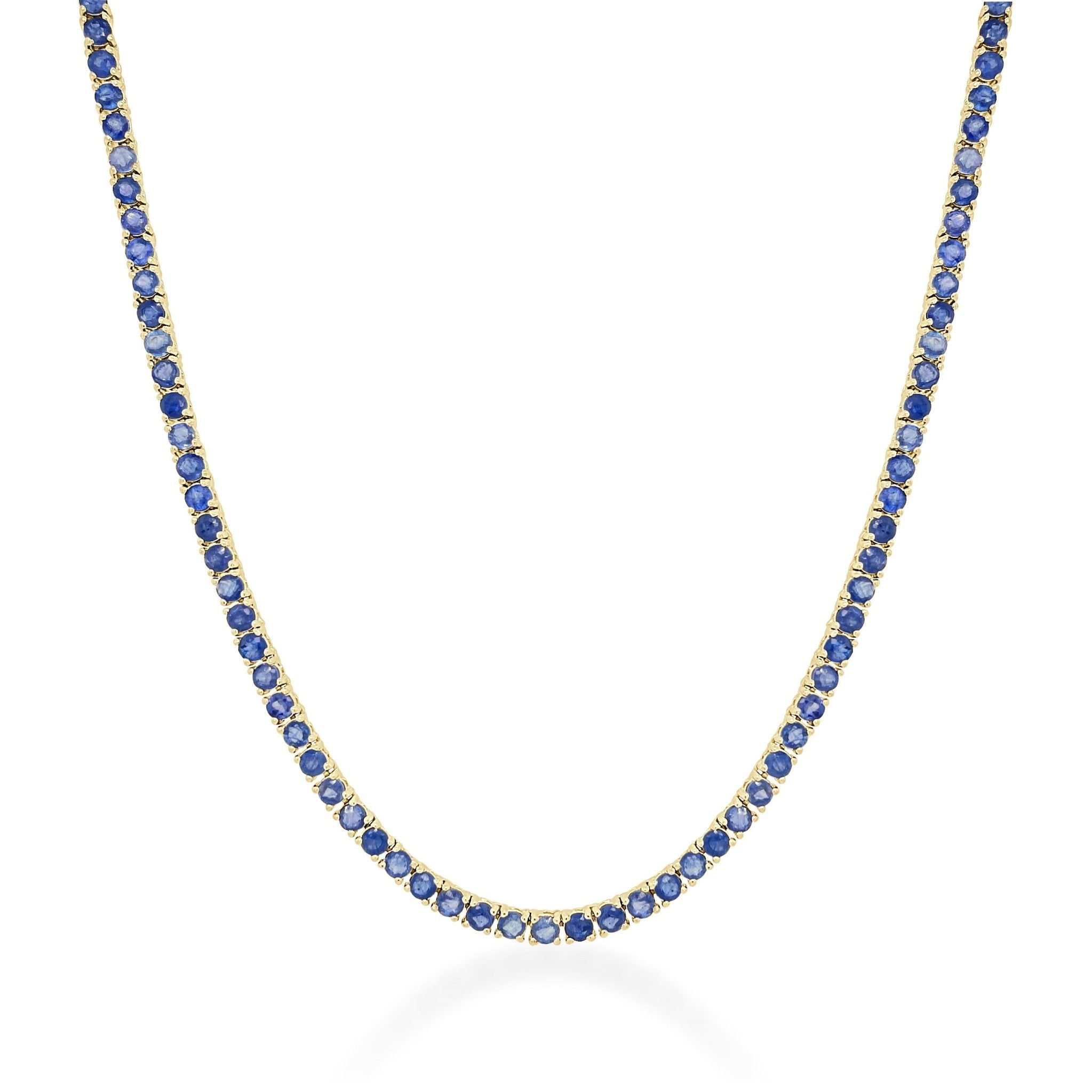 Blue Sapphire Tennis Necklace