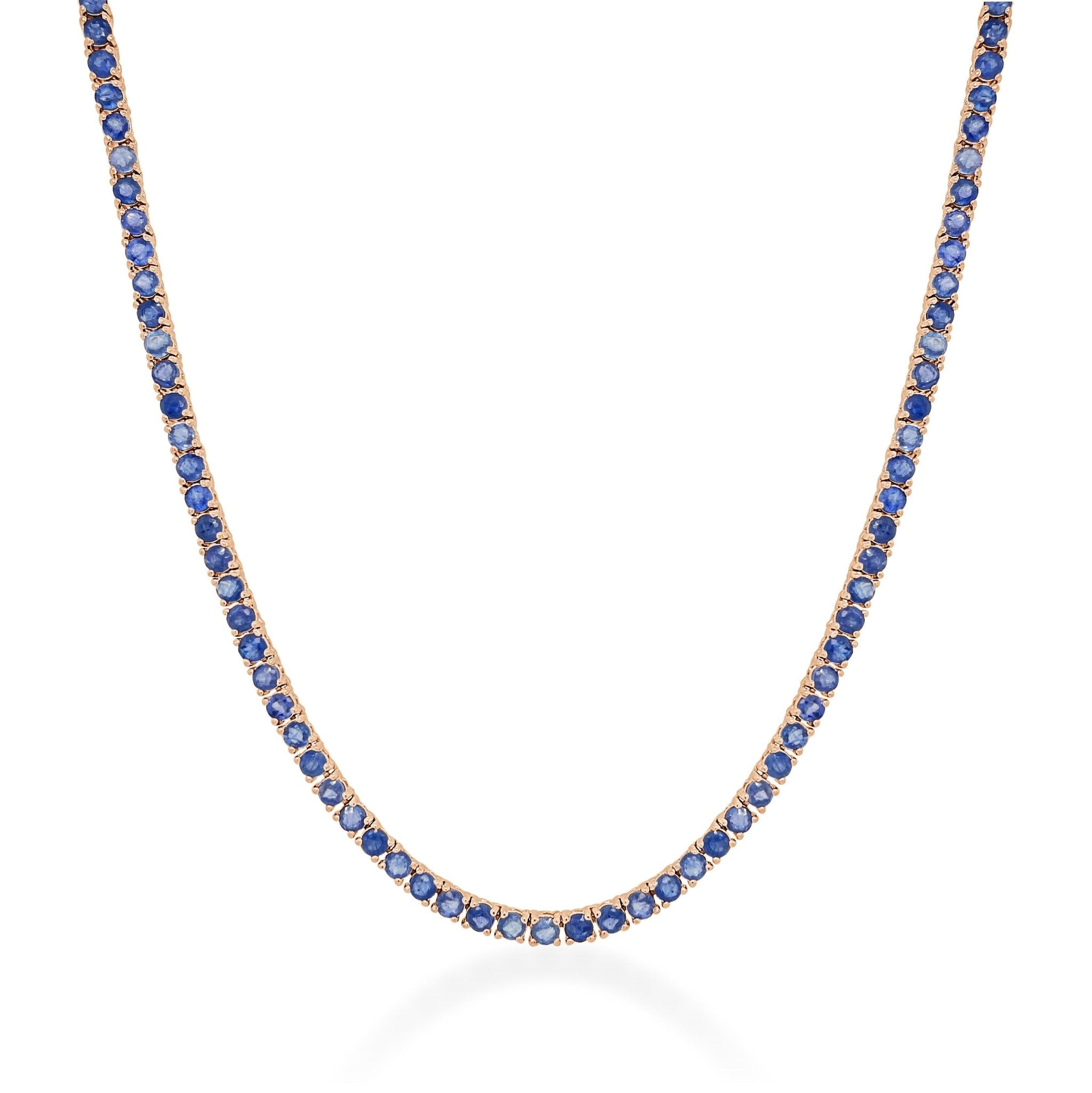 Blue Sapphire Tennis Necklace
