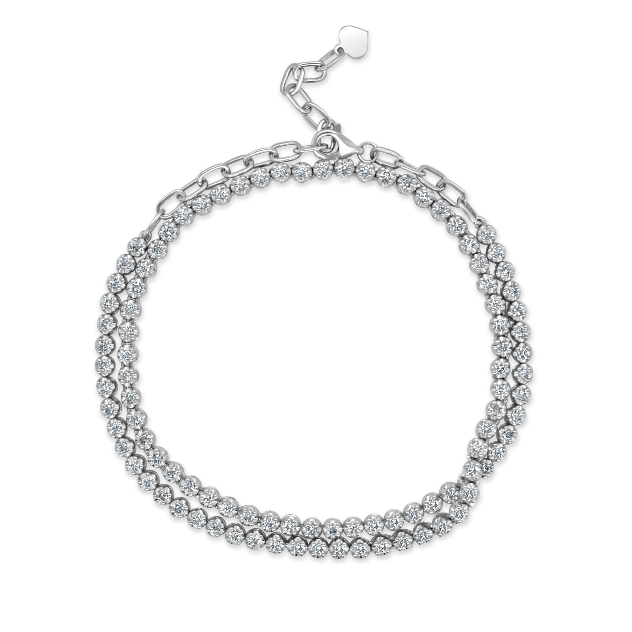 Diamond 2 - in - 1 Tennis Necklace/Bracelet