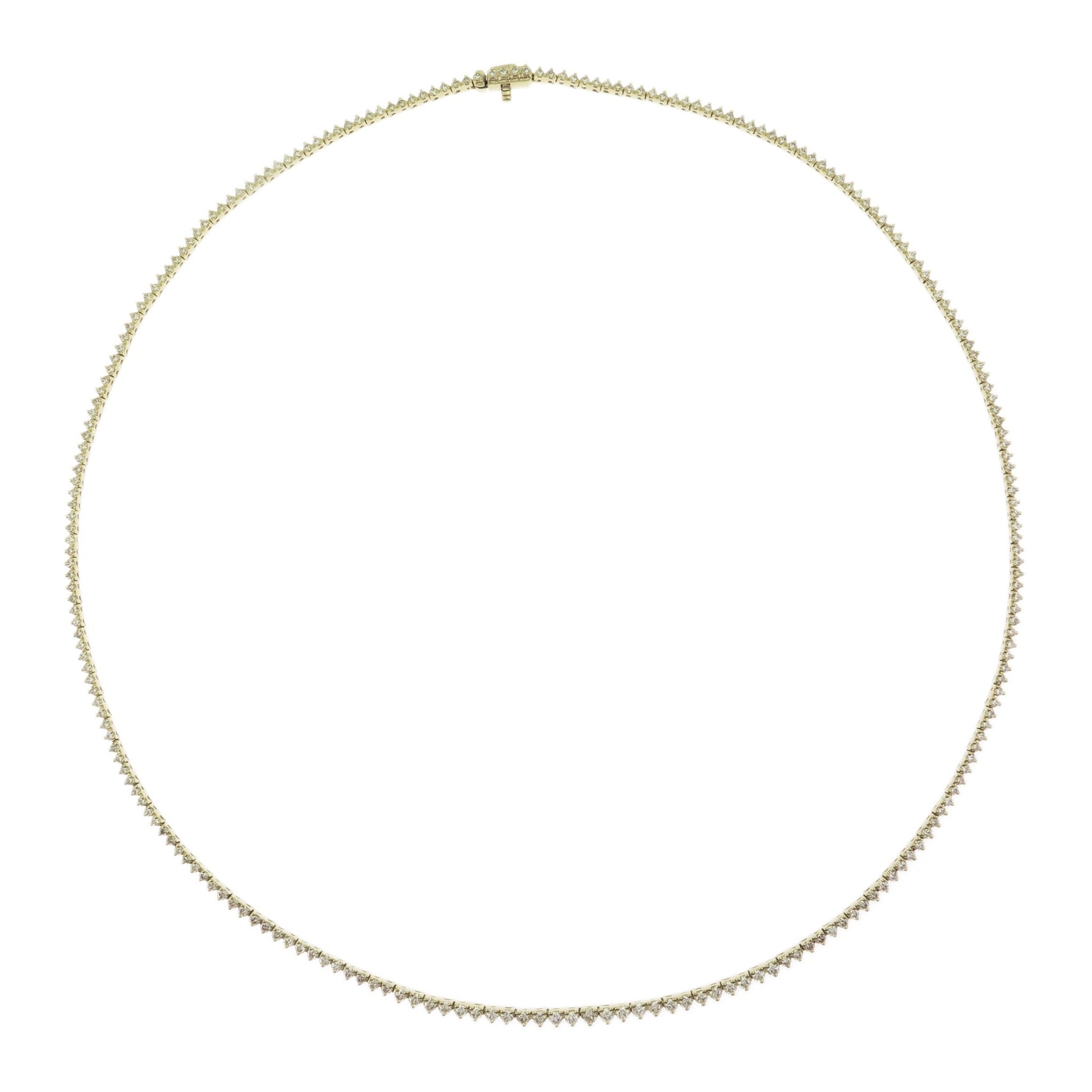 Diamond 3 - Prong Tennis Necklace