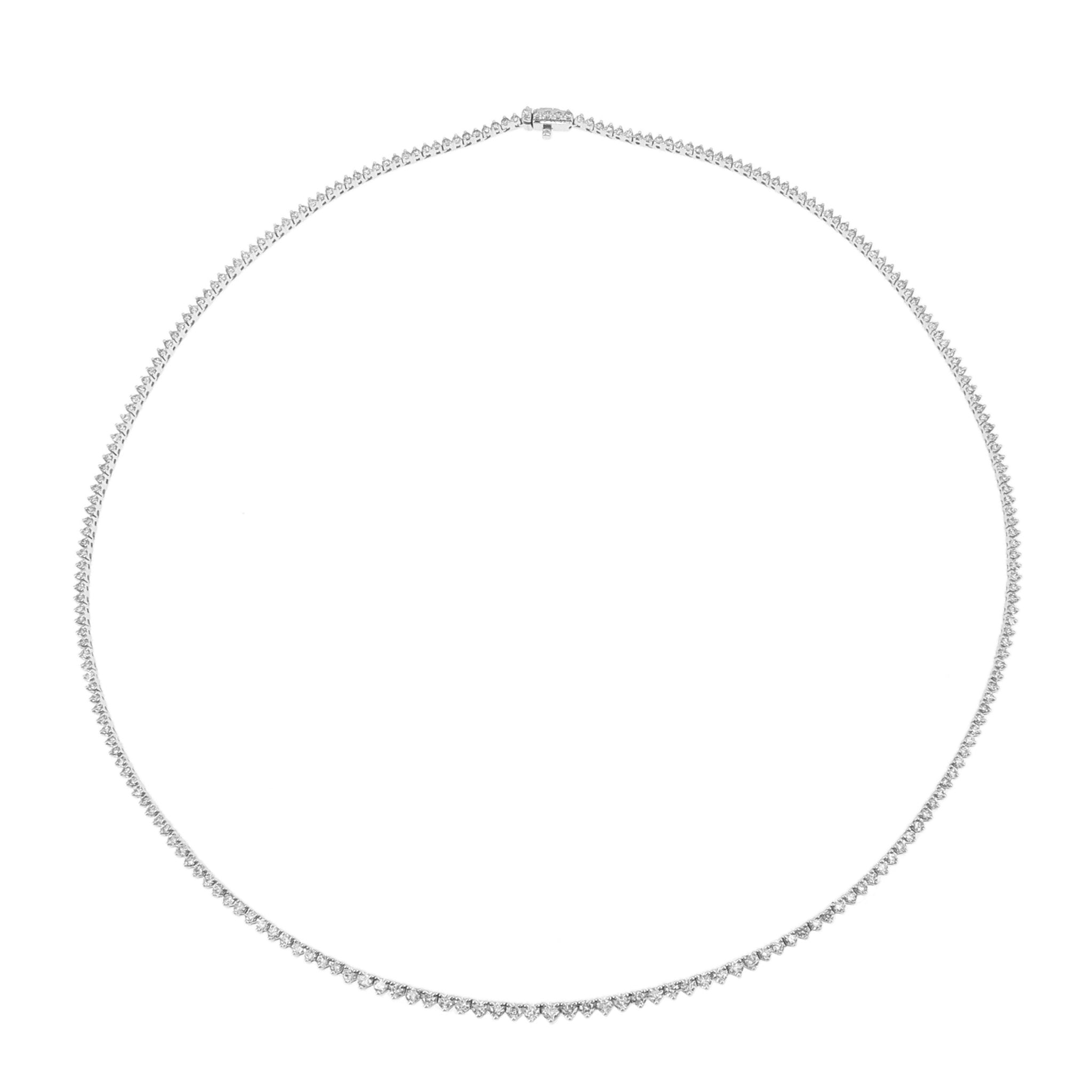 Diamond 3 - Prong Tennis Necklace