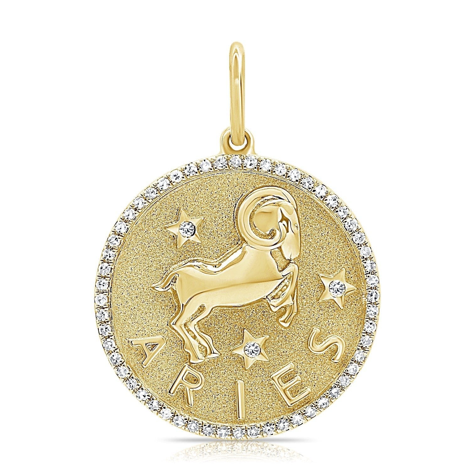 Diamond Aries Zodiac Charm Necklace