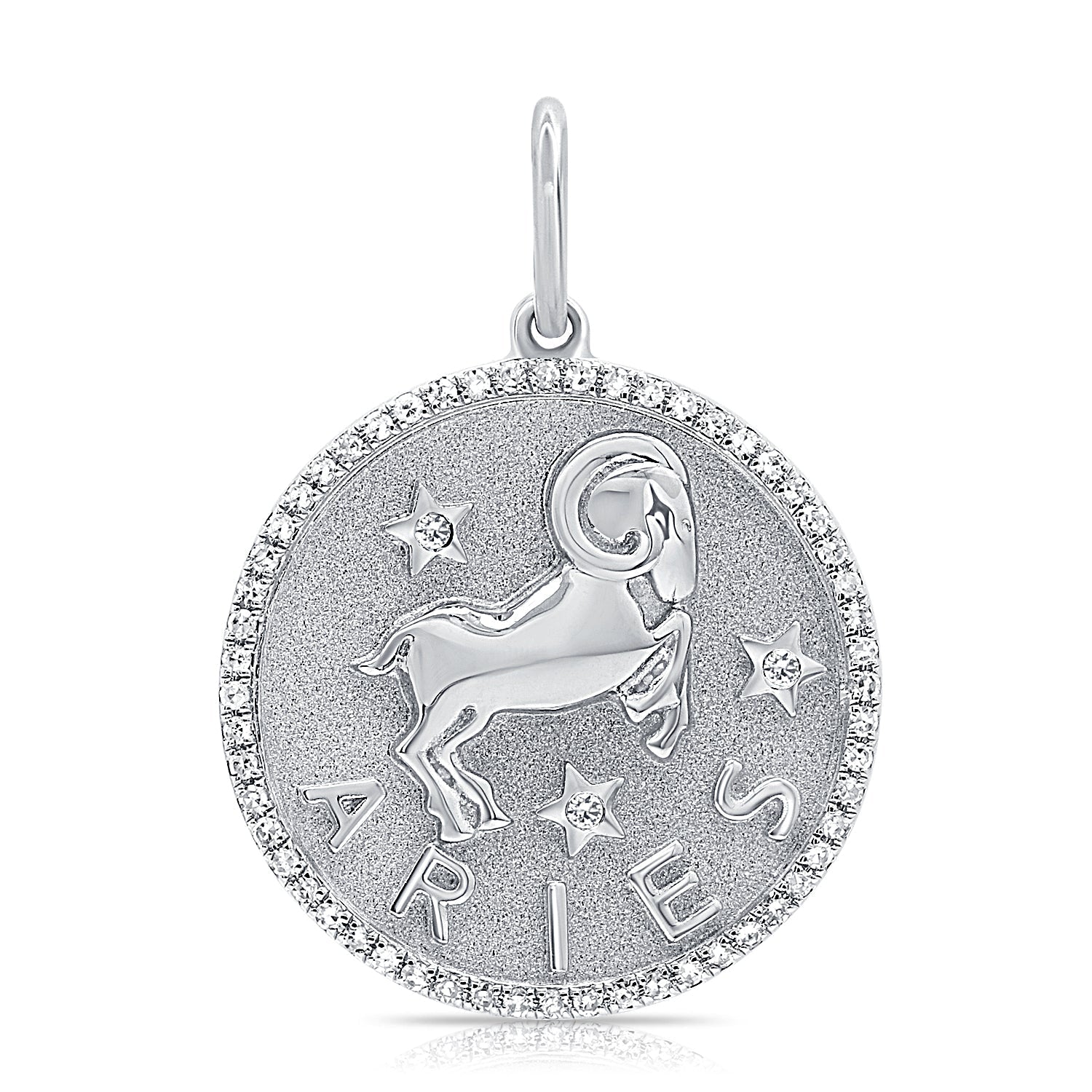 Diamond Aries Zodiac Charm Necklace