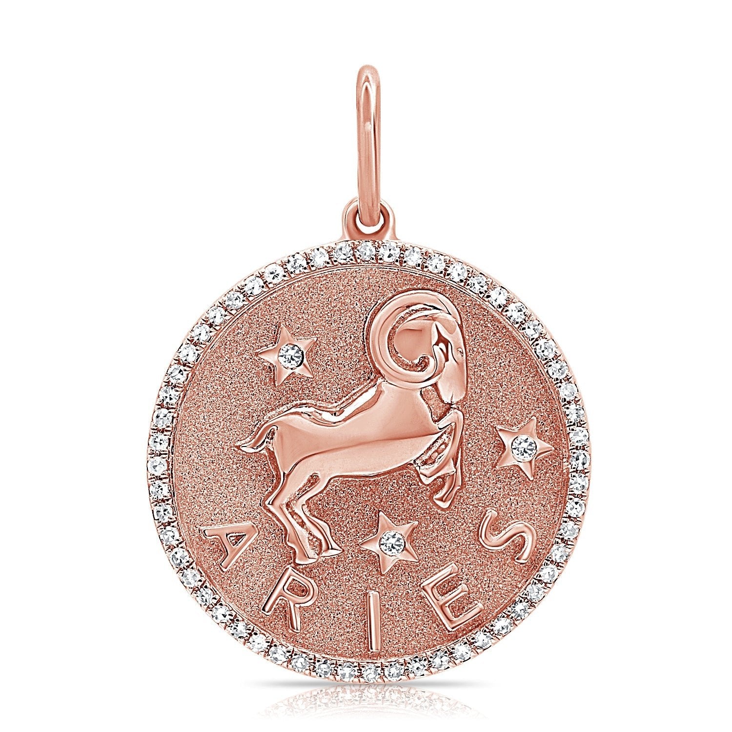 Diamond Aries Zodiac Charm Necklace