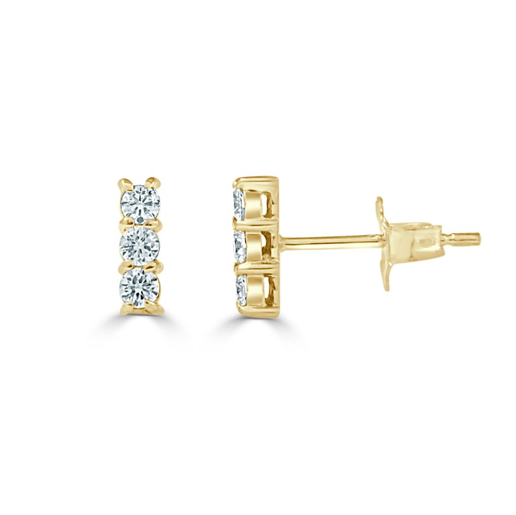 Diamond Bar Stud Earrings