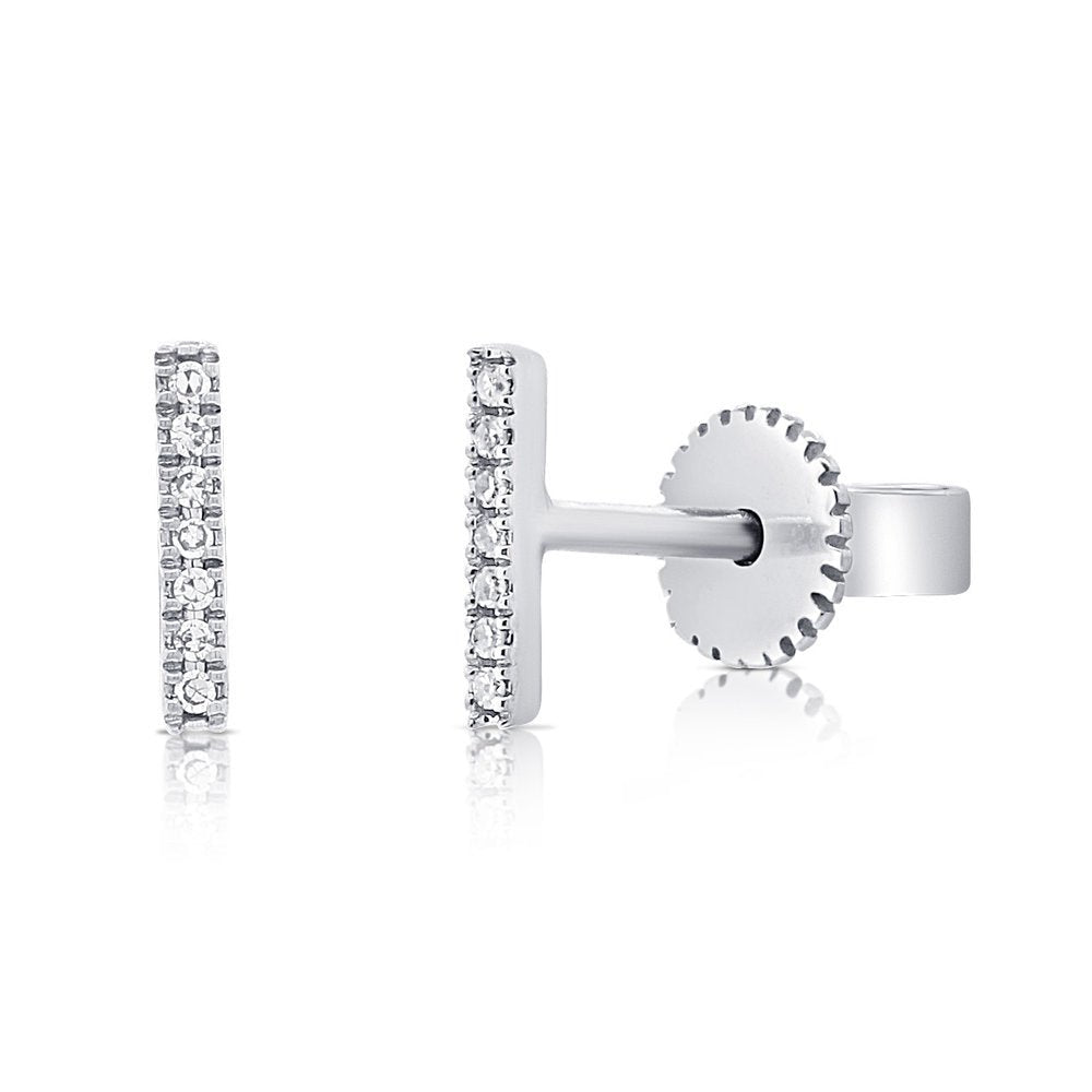 Diamond Bar Stud Earrings
