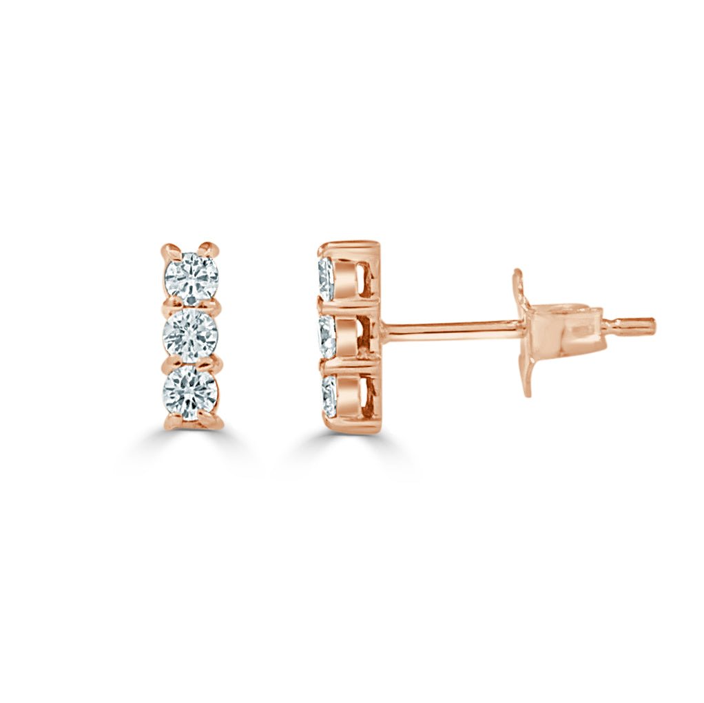 Diamond Bar Stud Earrings