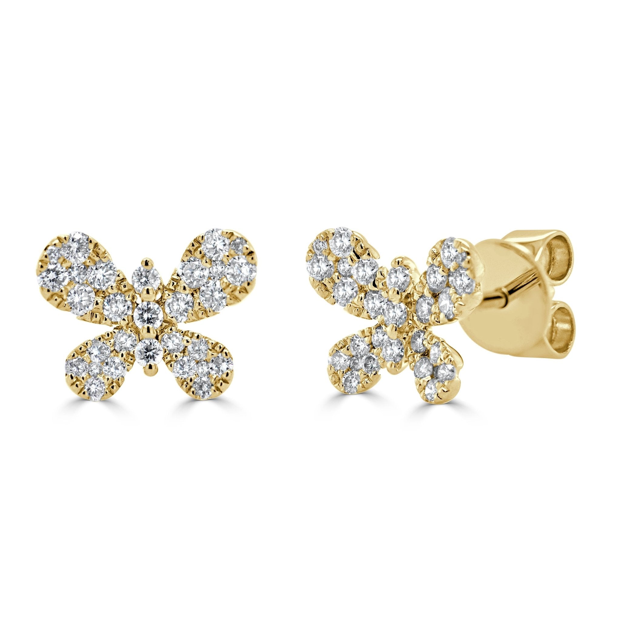 Diamond Butterfly Stud Earrings