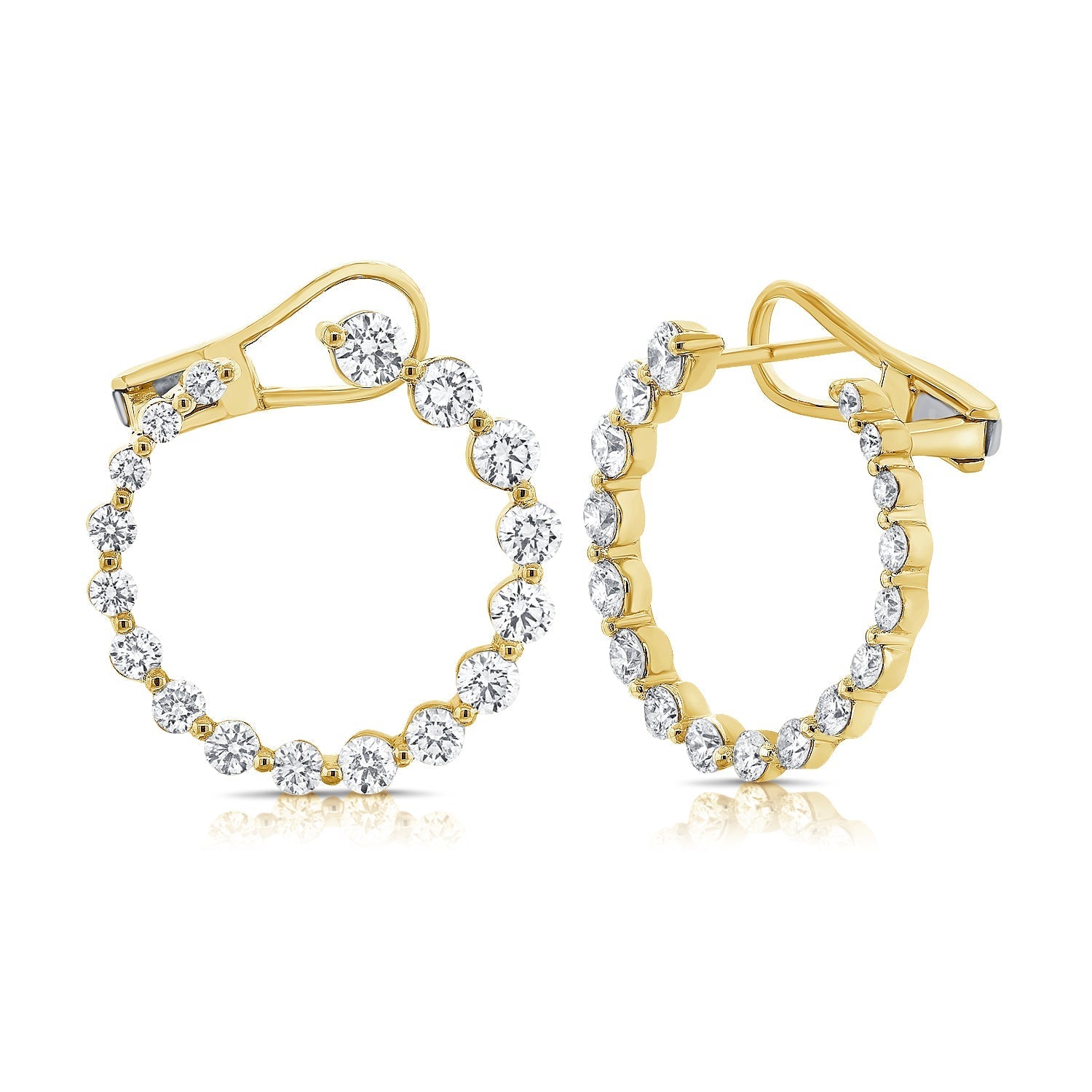 Diamond Circular Front - Facing Hoop Earrings