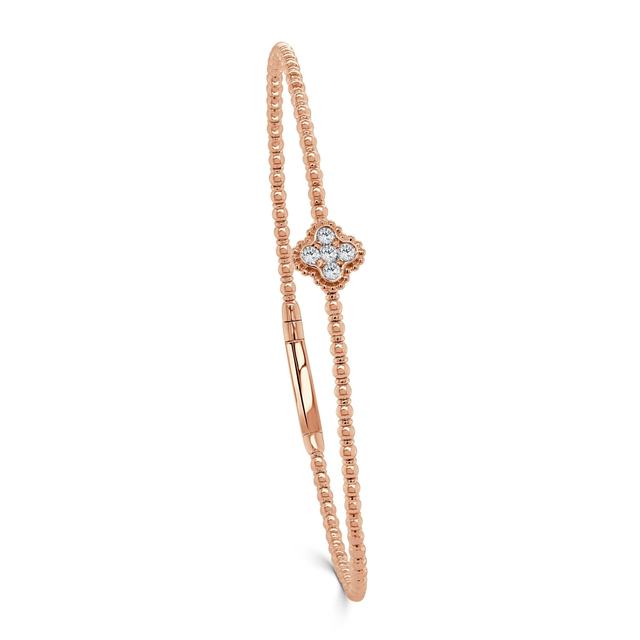Diamond Clover Flexible Bangle