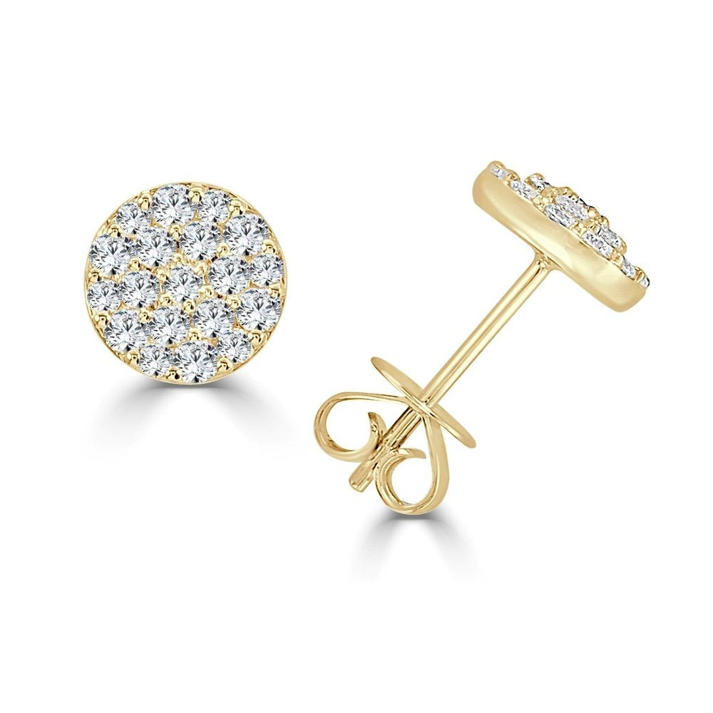 Diamond Cluster Stud Earrings