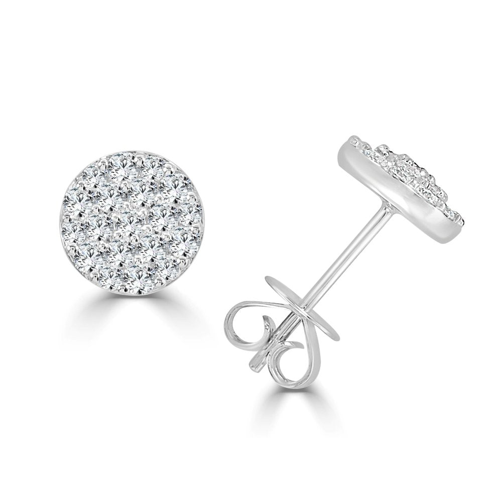 Diamond Cluster Stud Earrings