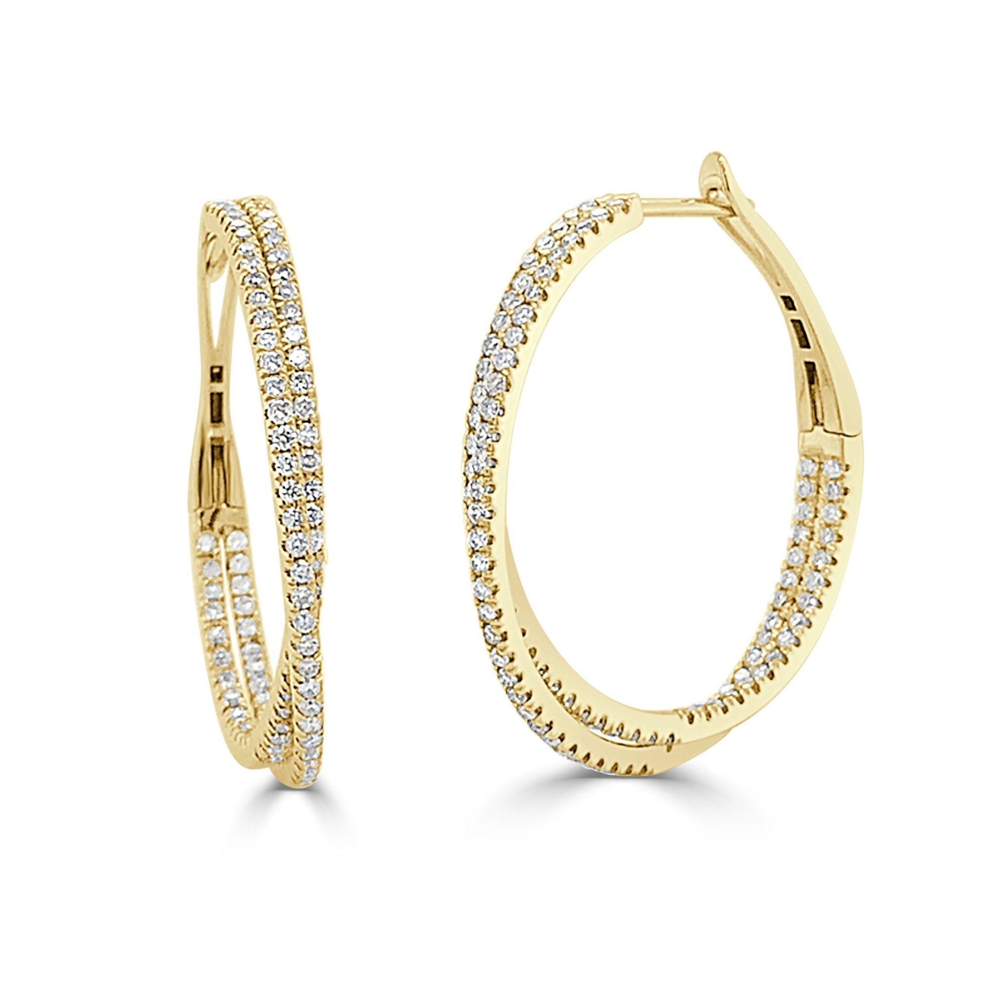 Diamond Criss - Cross Hoop Earrings