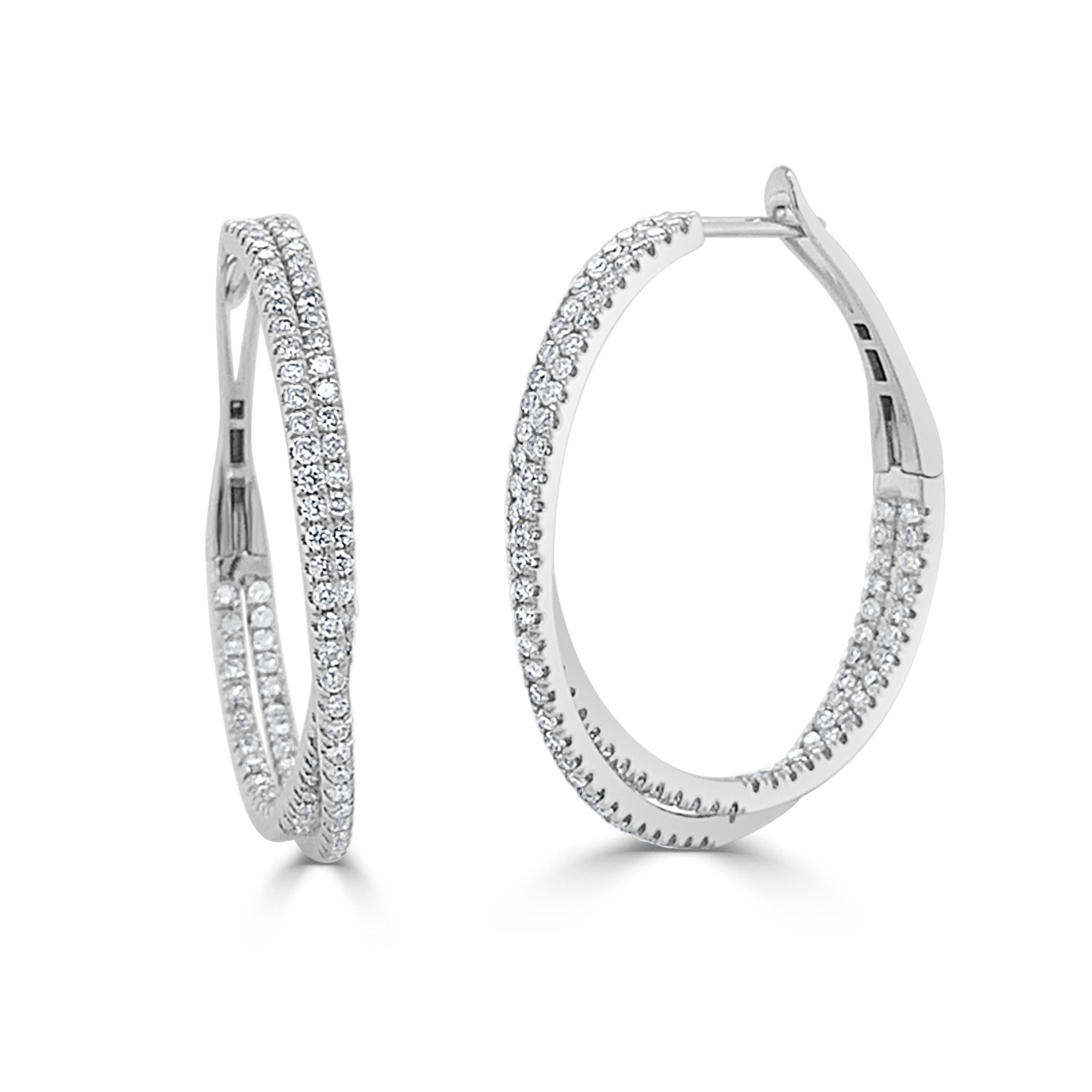 Diamond Criss - Cross Hoop Earrings