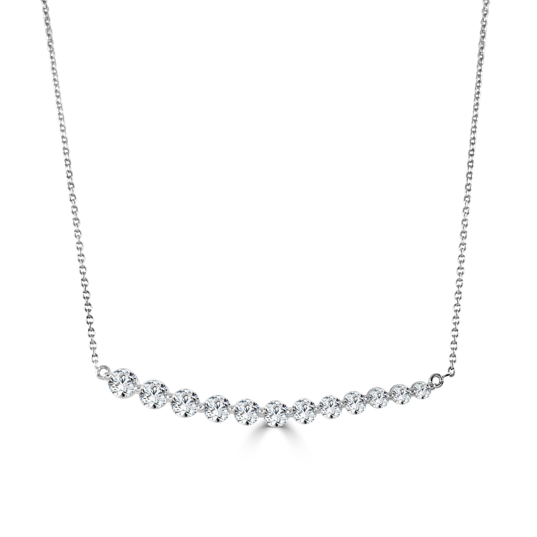 Diamond Curved Bar Necklace