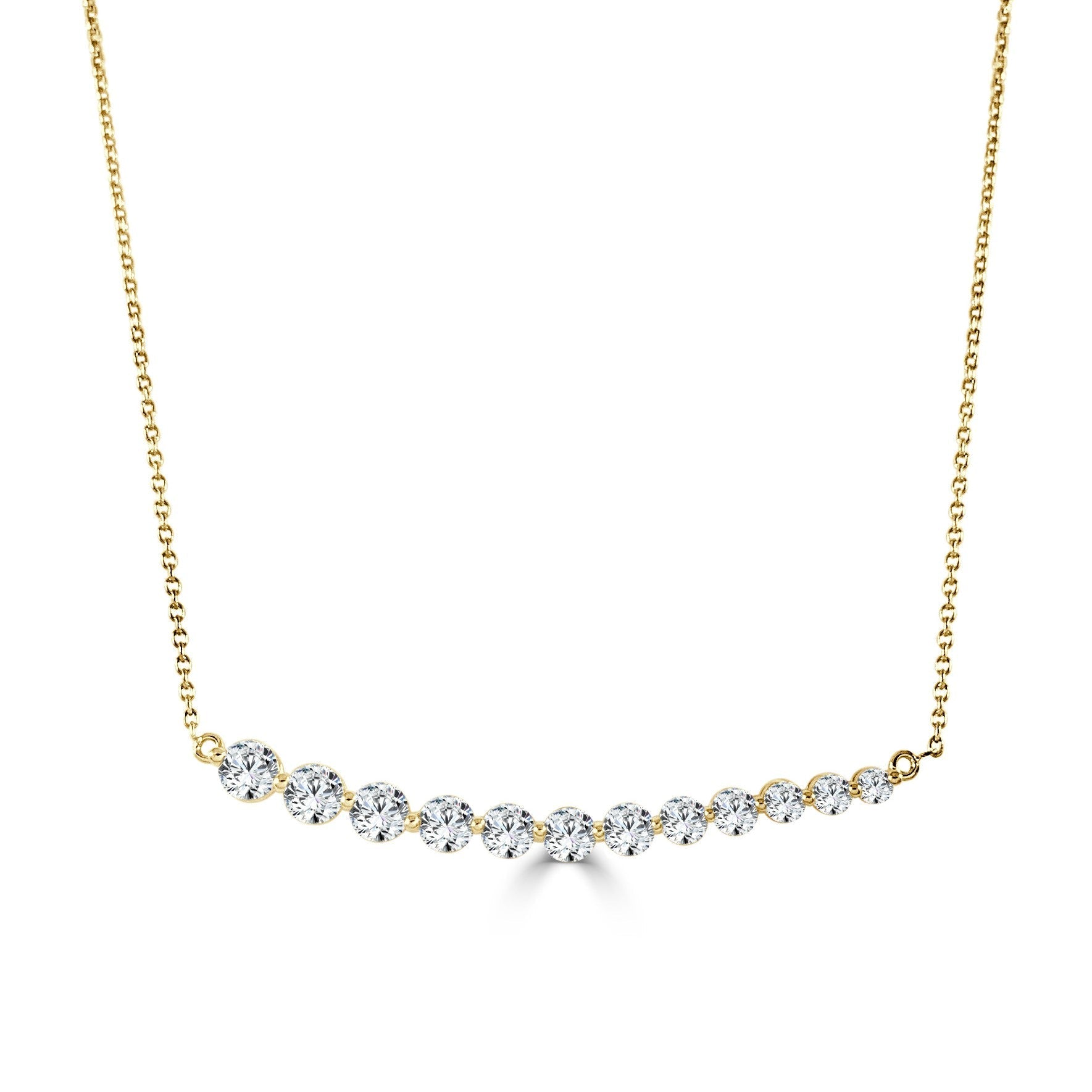 Diamond Curved Bar Necklace