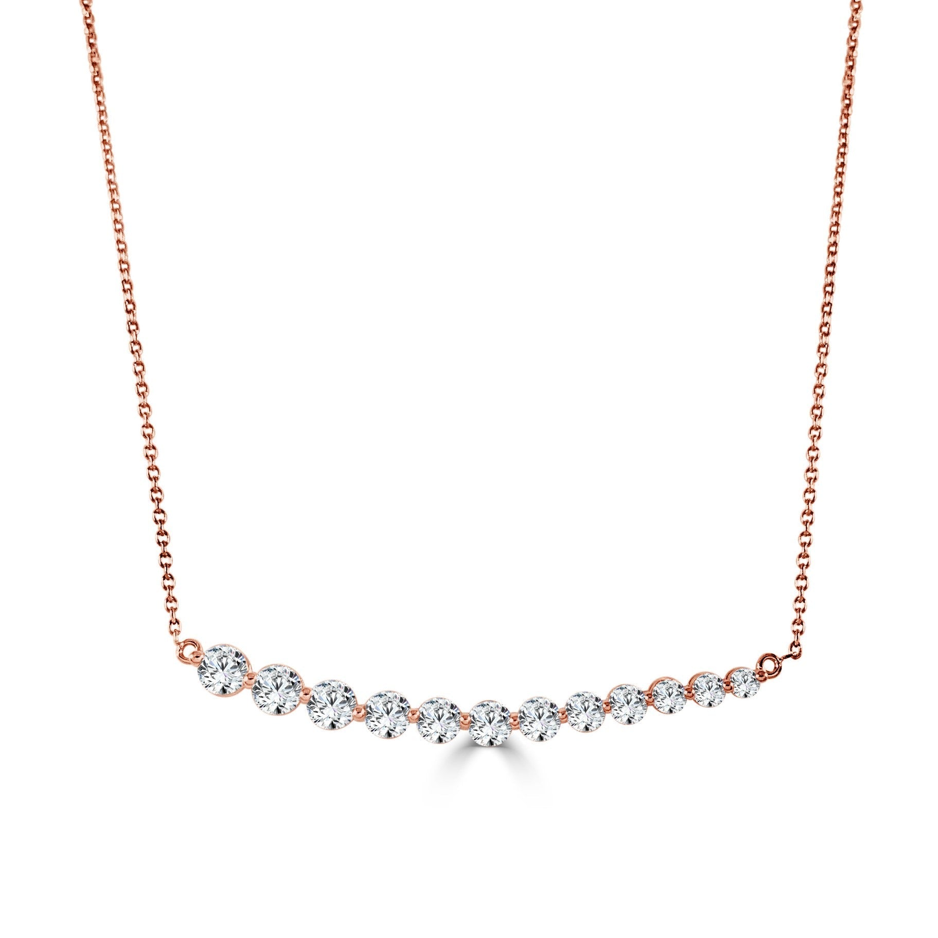 Diamond Curved Bar Necklace