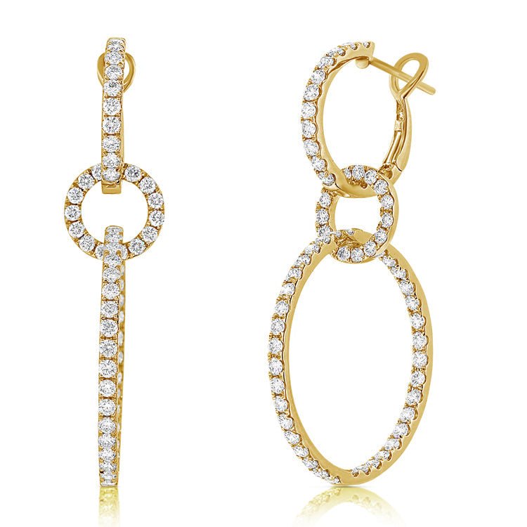 Diamond Dangle Link Earrings