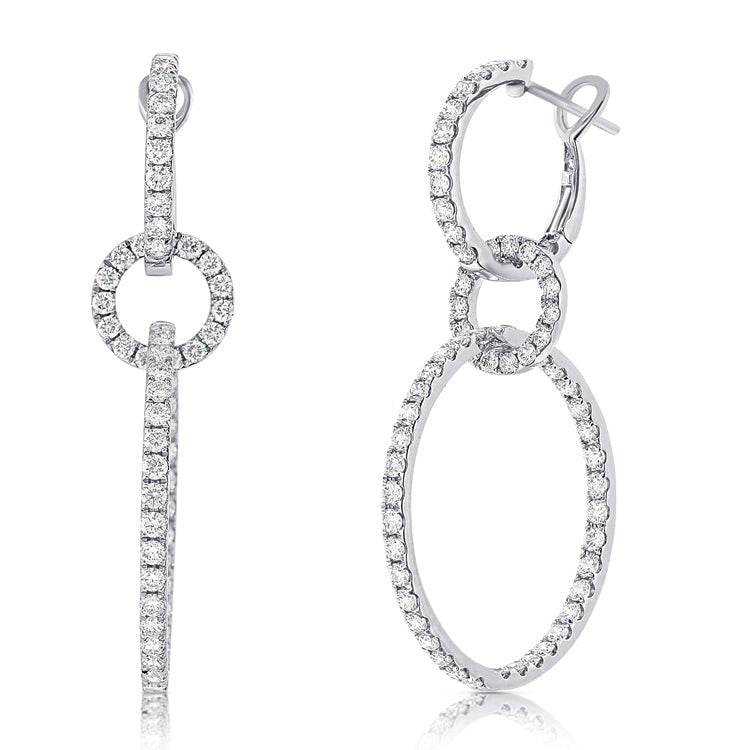 Diamond Dangle Link Earrings