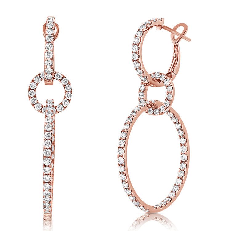 Diamond Dangle Link Earrings