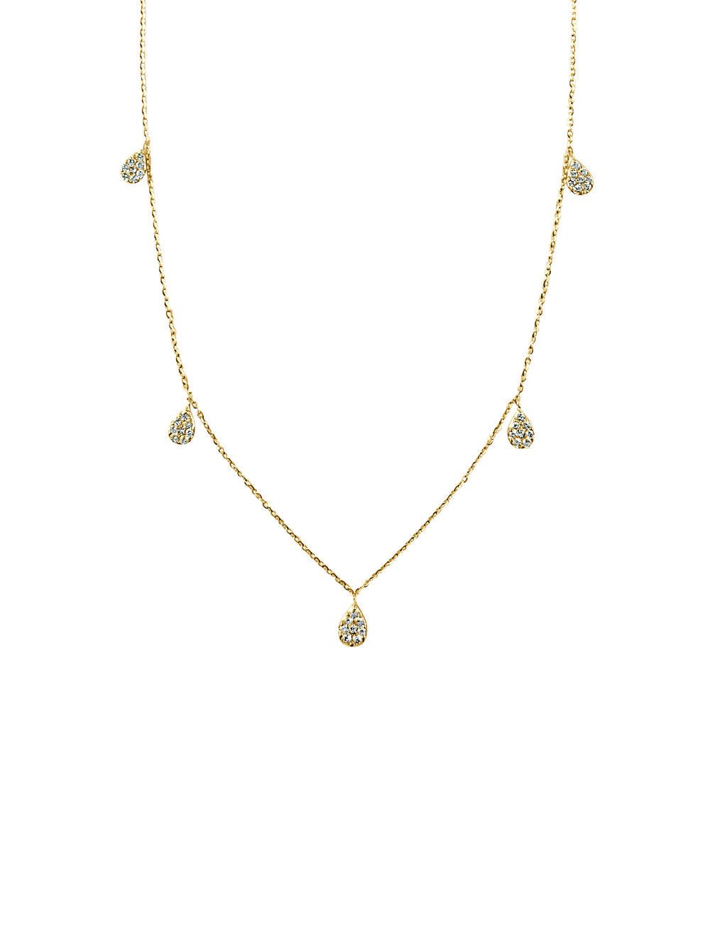 Diamond Dangle Station Necklace