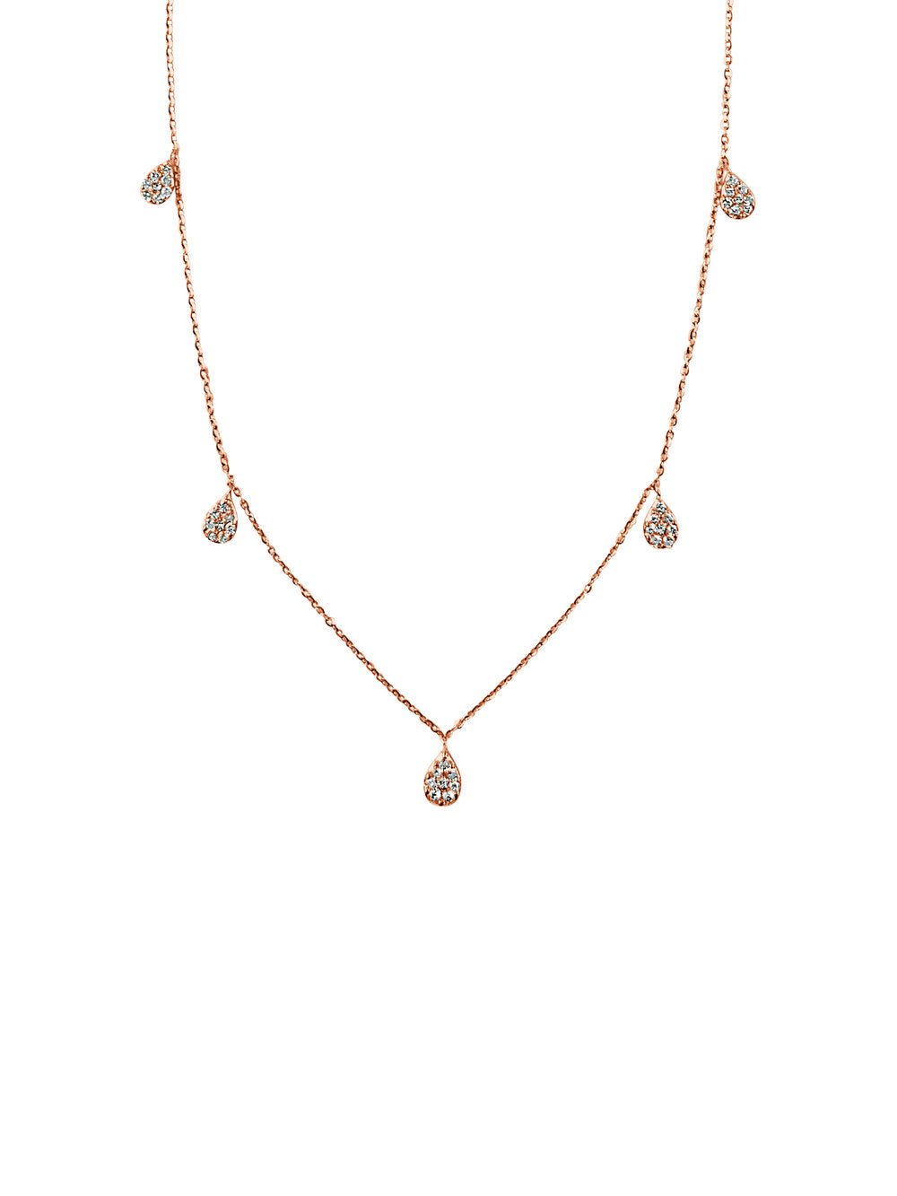 Diamond Dangle Station Necklace