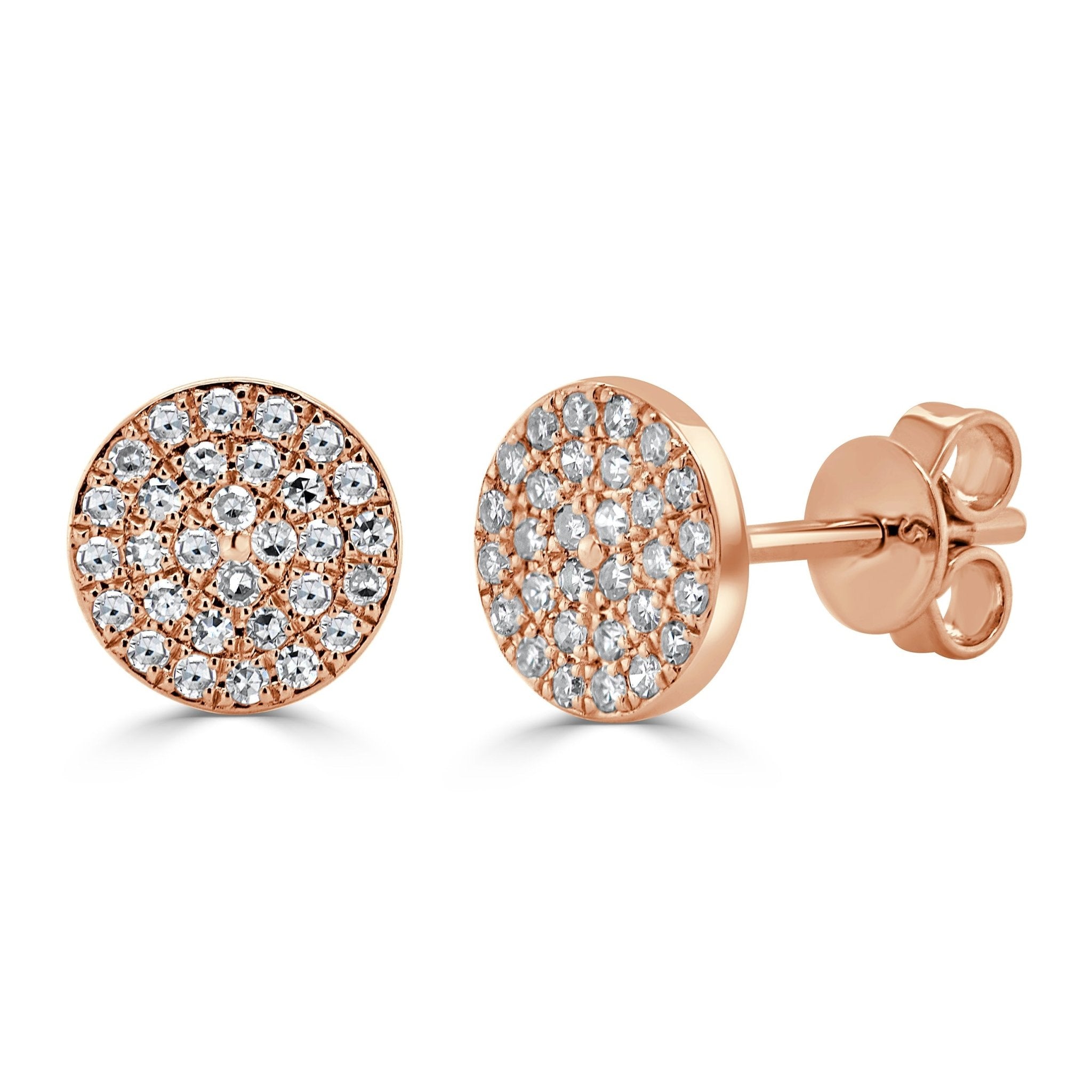 Diamond Disc Stud Earrings