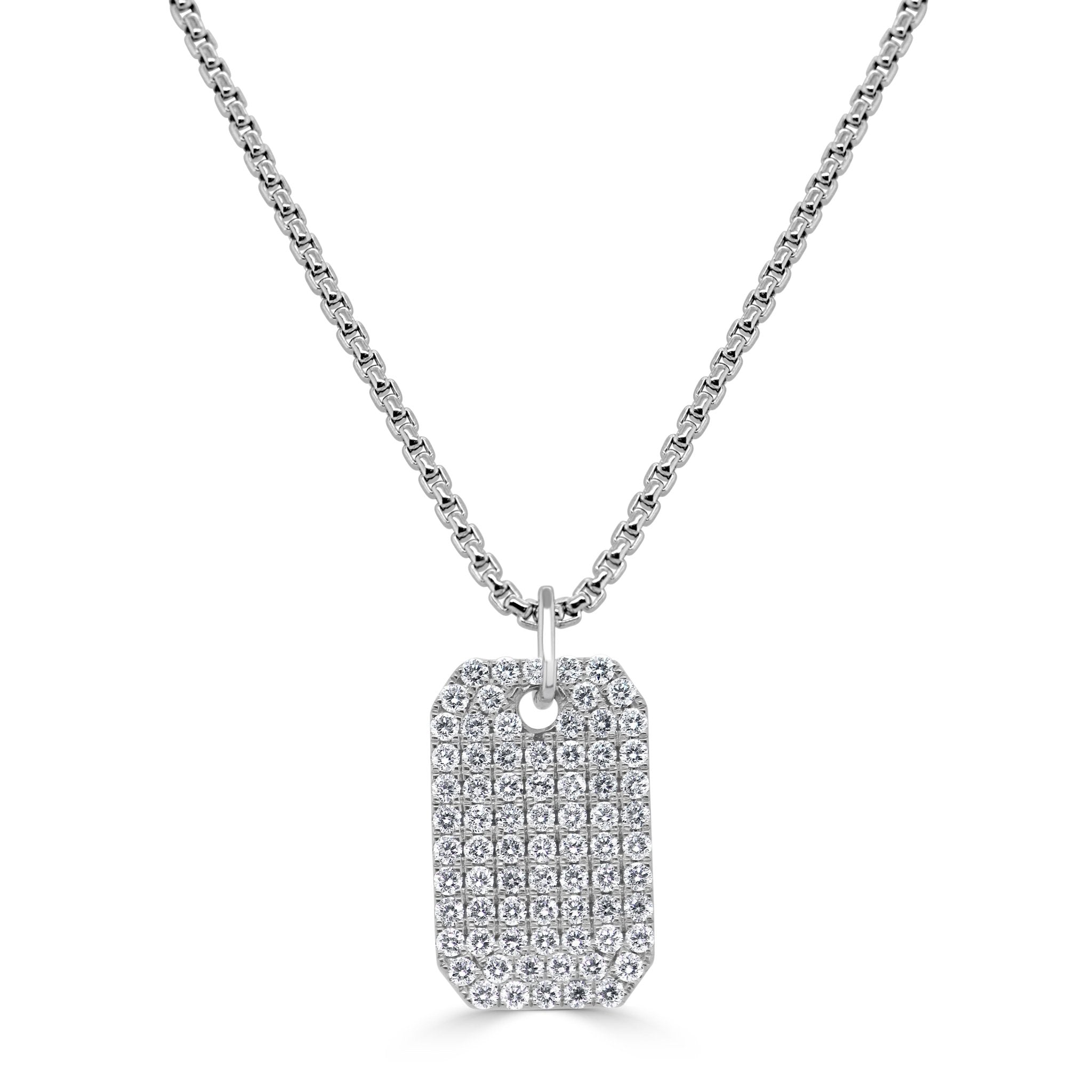 Diamond Dog Tag Necklace