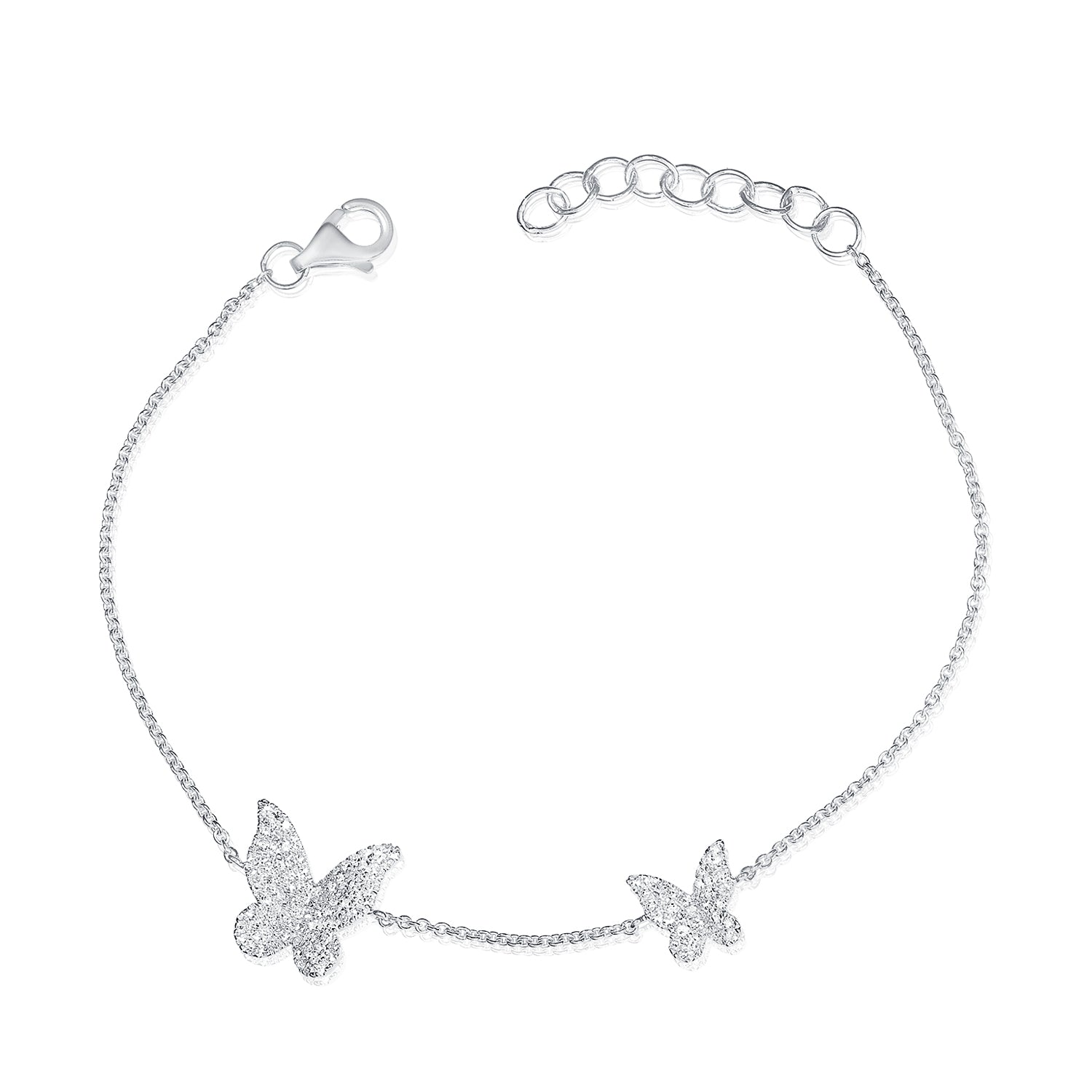 Diamond Double Butterfly Bracelet