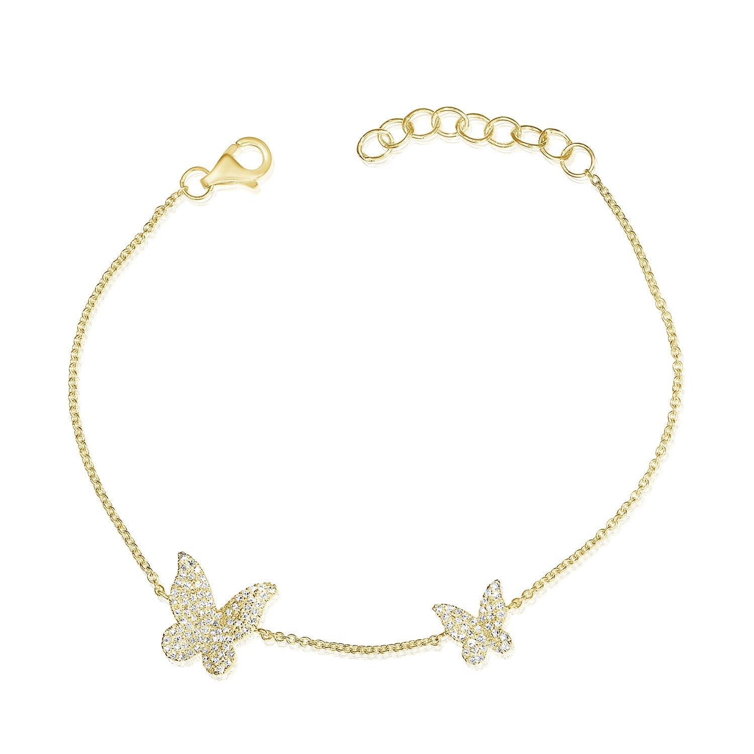 Diamond Double Butterfly Bracelet