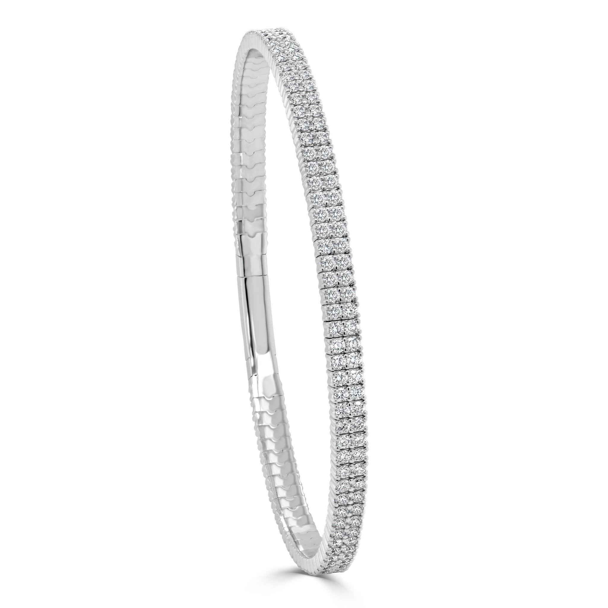 Diamond Double Row Flexible Bangle