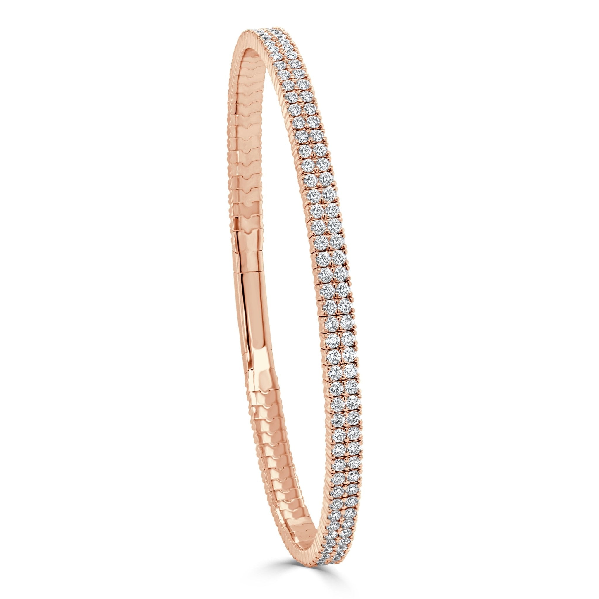 Diamond Double Row Flexible Bangle