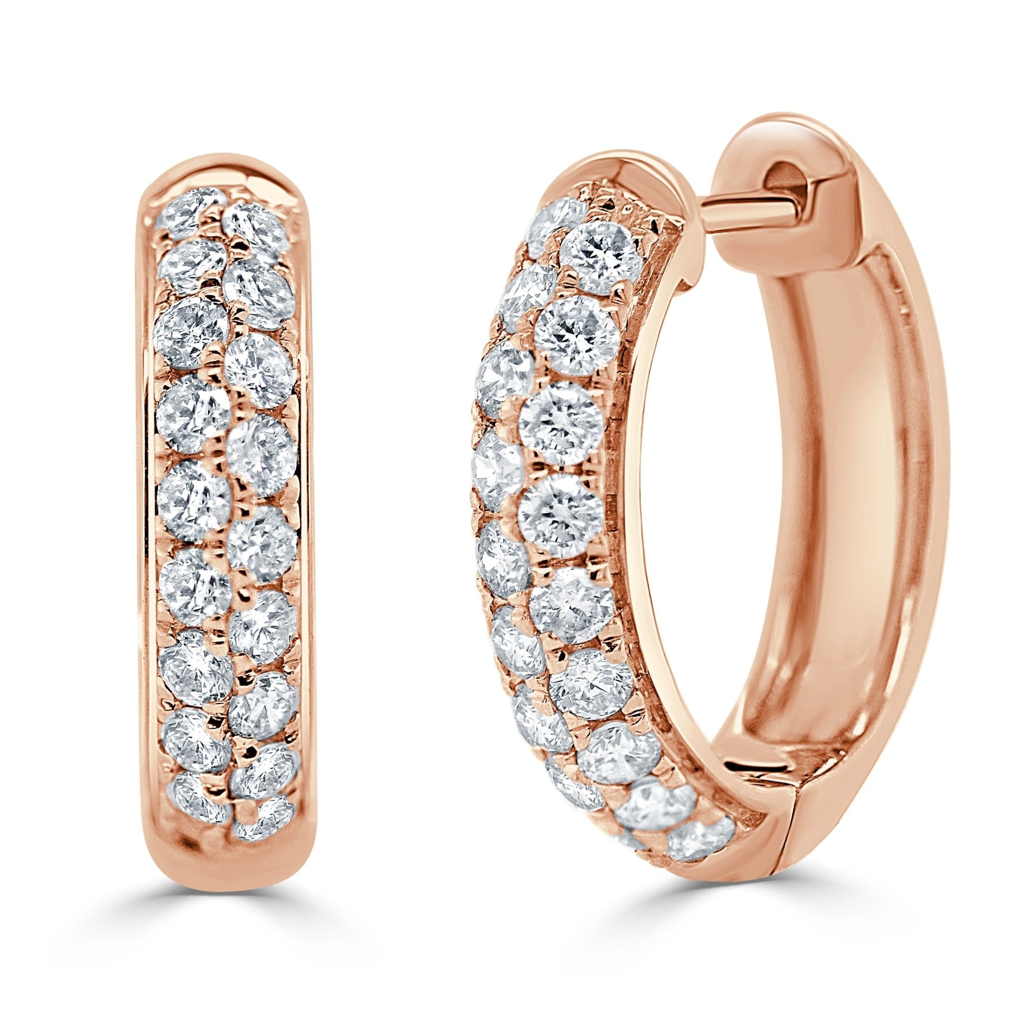 Diamond Double Row Hoop Earrings