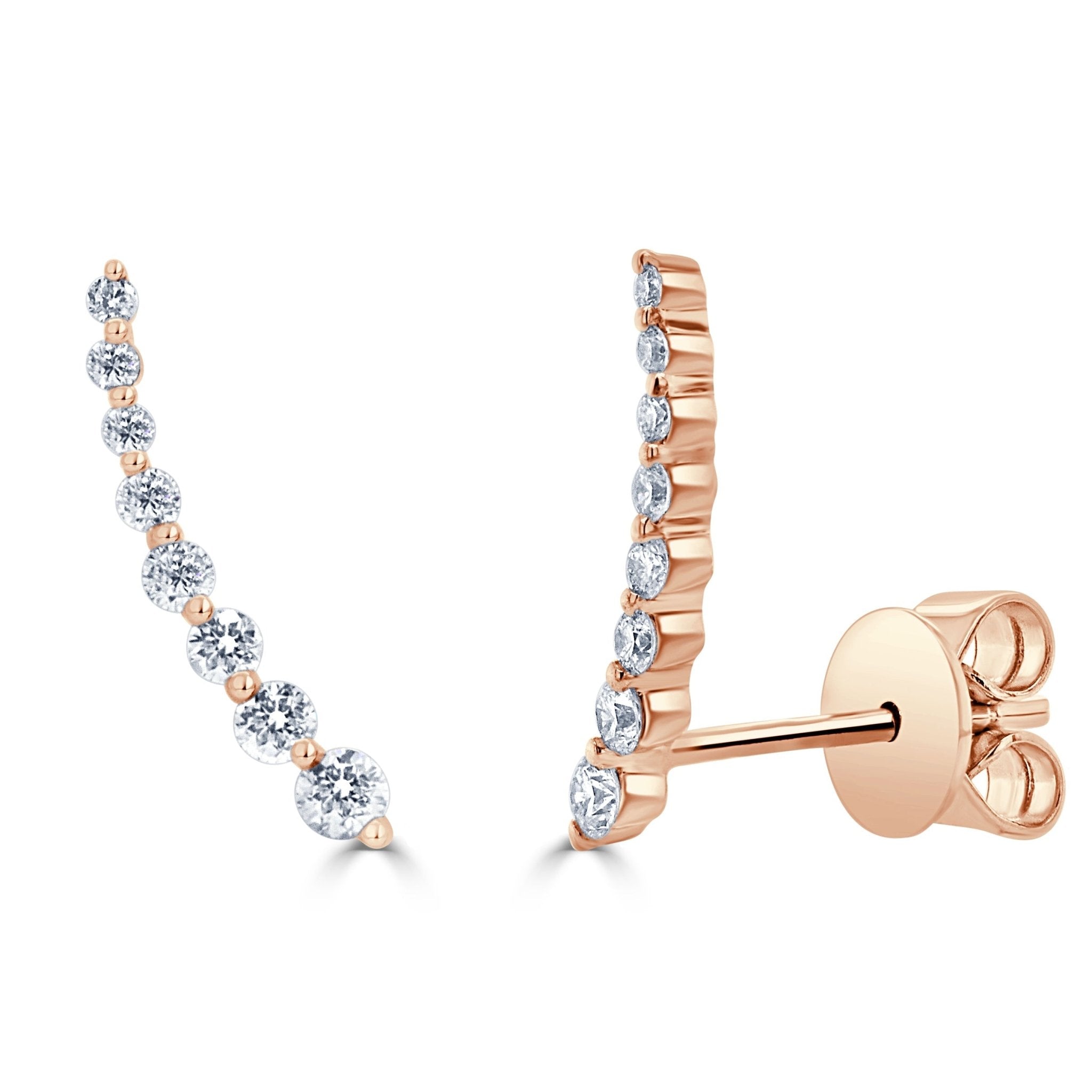 Diamond Ear Climber Earrings