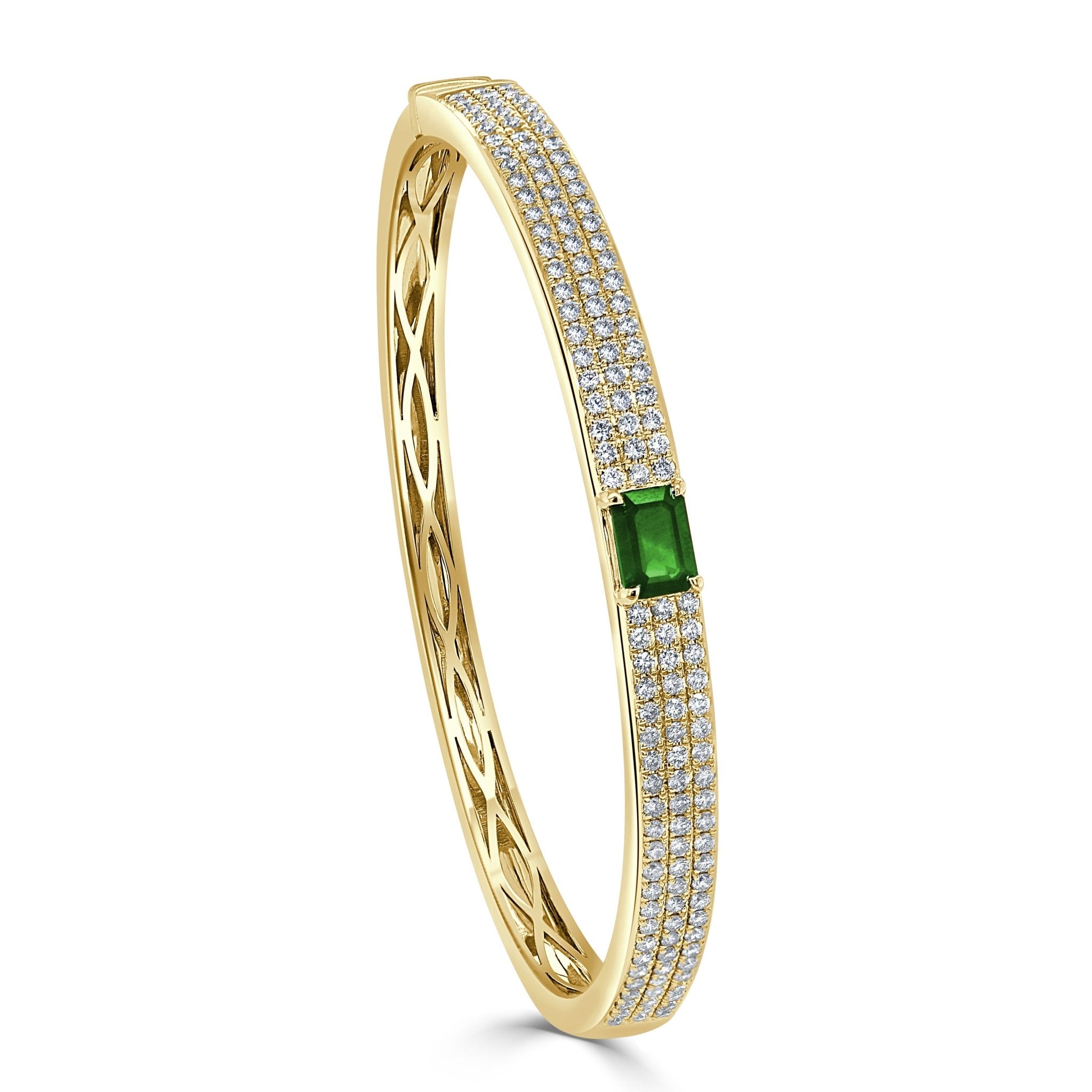 Diamond Emerald Pave Bangle