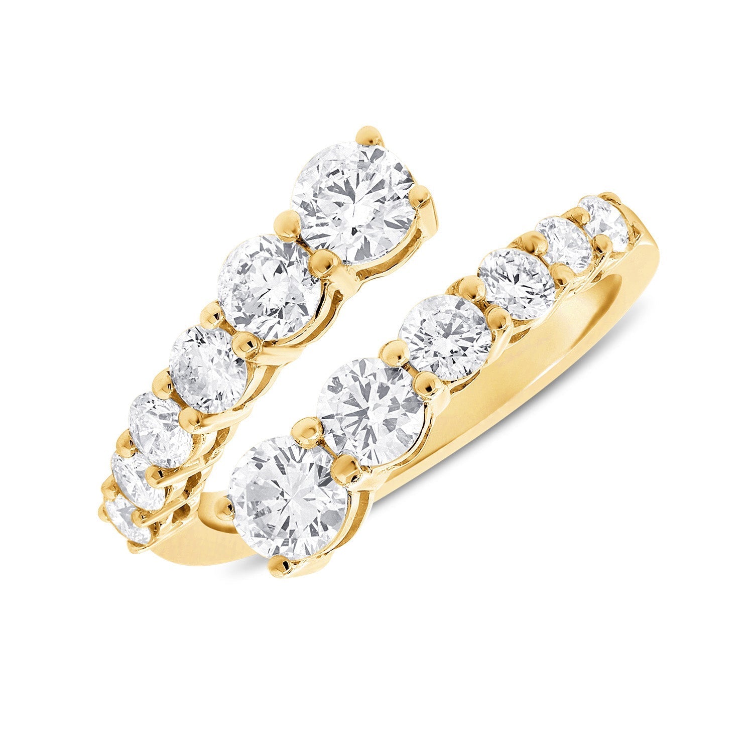 Diamond Graduated Crossover Ring