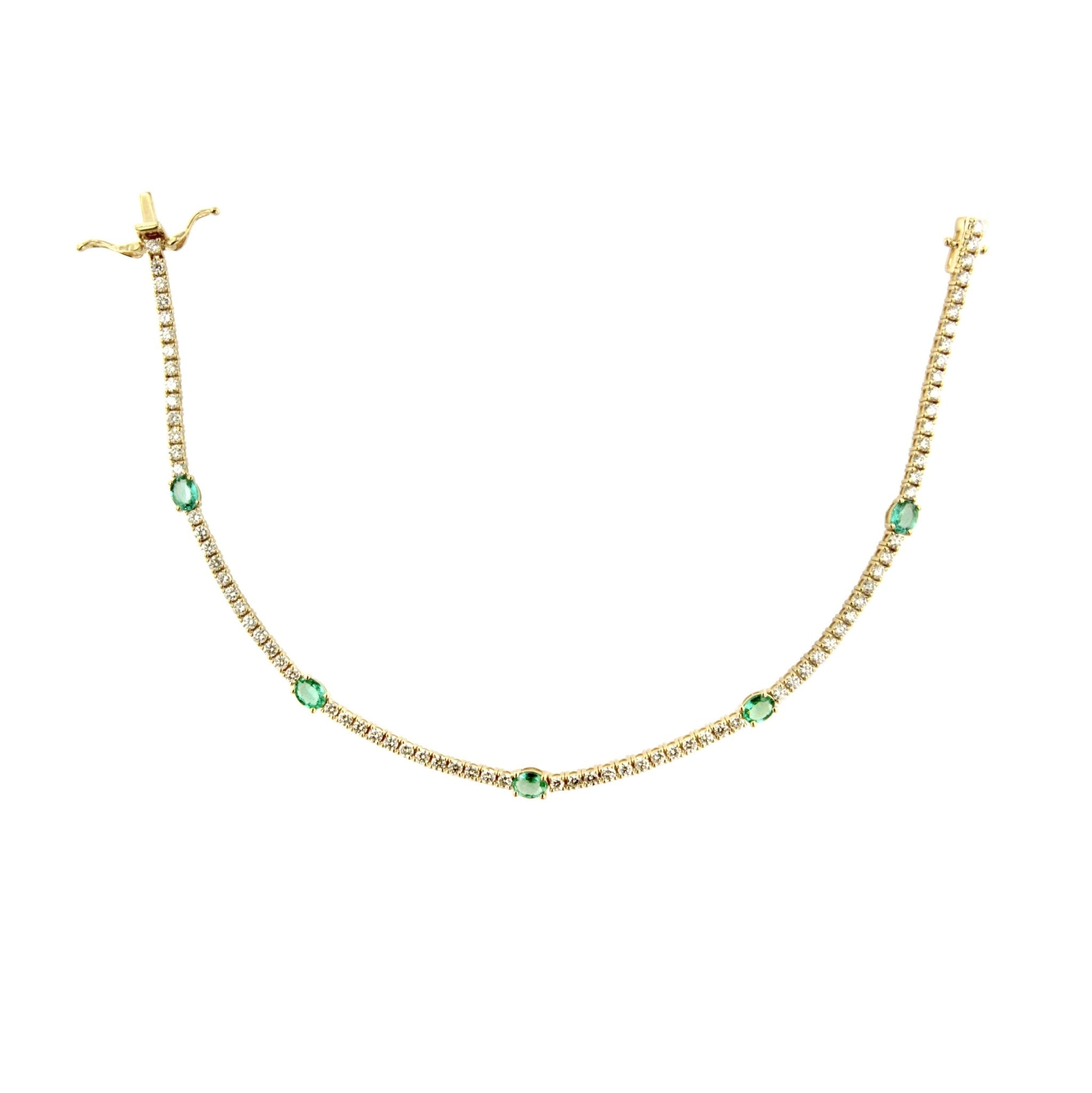 Diamond Green Emerald Tennis Bracelet