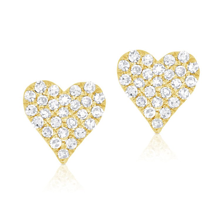 Diamond Heart Stud Earrings