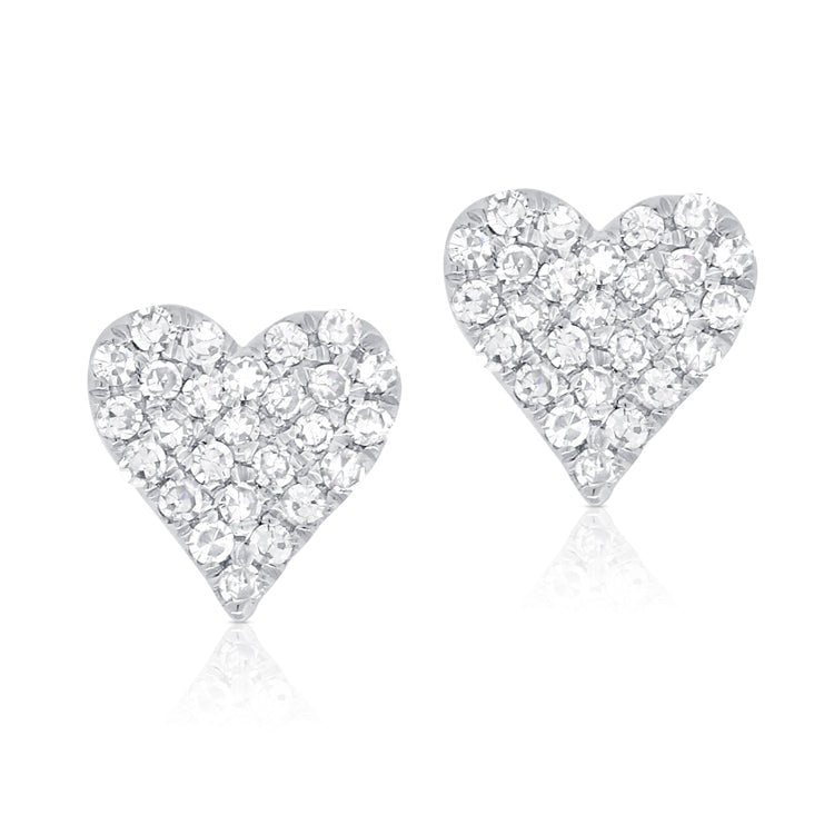 Diamond Heart Stud Earrings