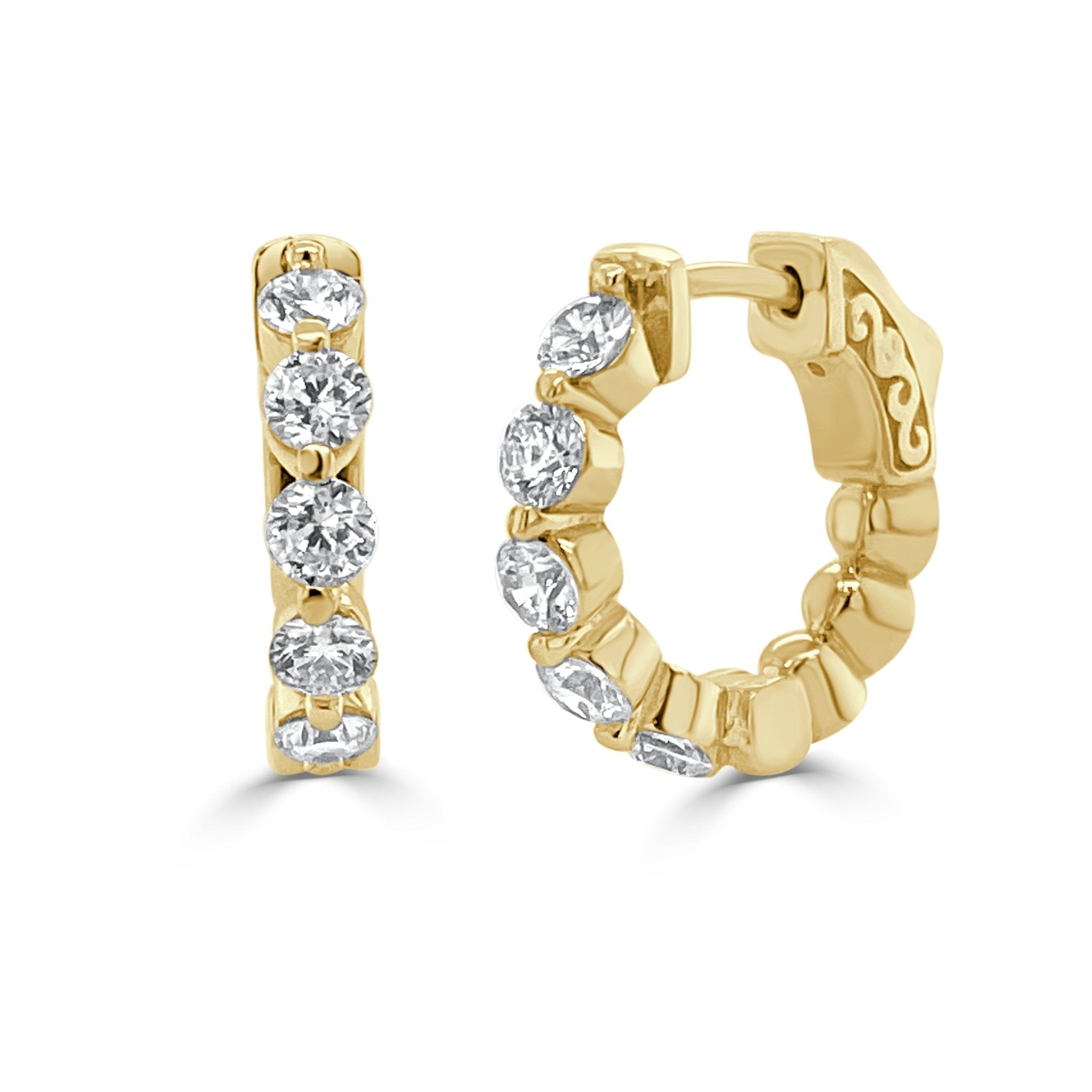 Diamond Huggie Hoop Earrings
