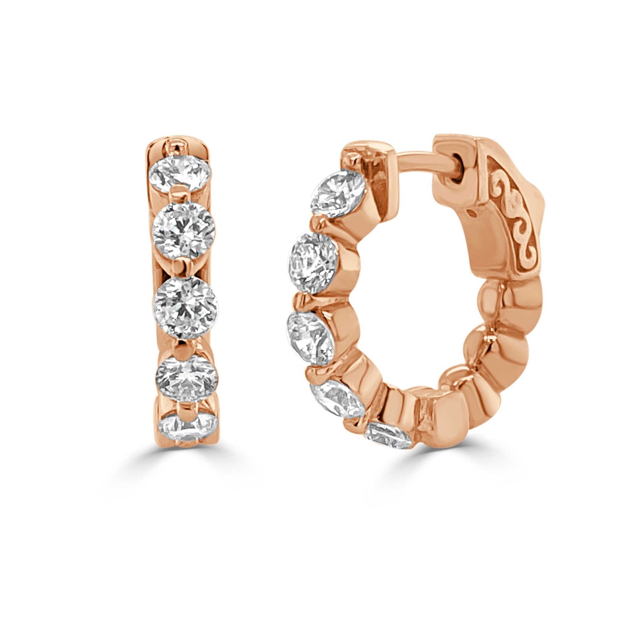 Diamond Huggie Hoop Earrings
