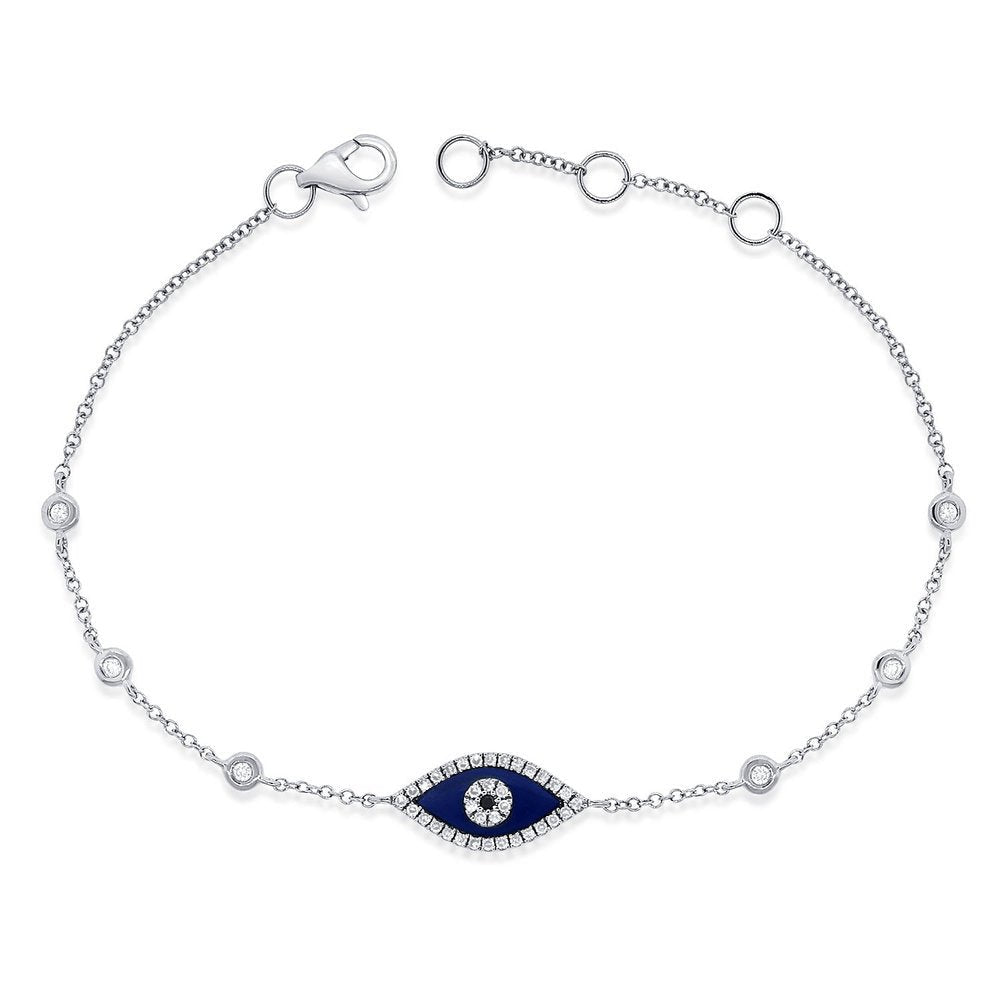 Diamond Lapis Evil Eye Bracelet